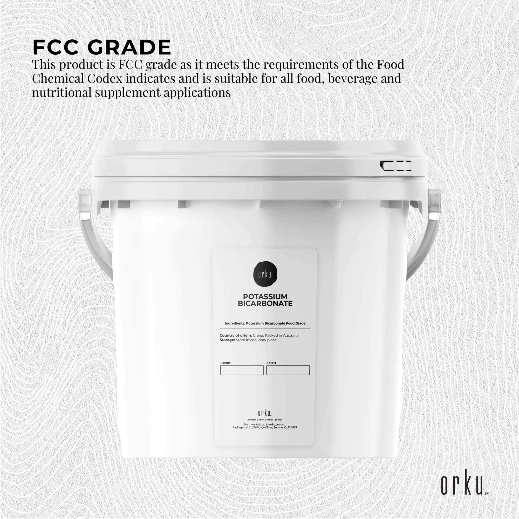 Orku 5Kg Potassium Bicarbonate Powder Tub - Food Grade FCC for Brewing Baking V238-SUPDZ-31299807674448