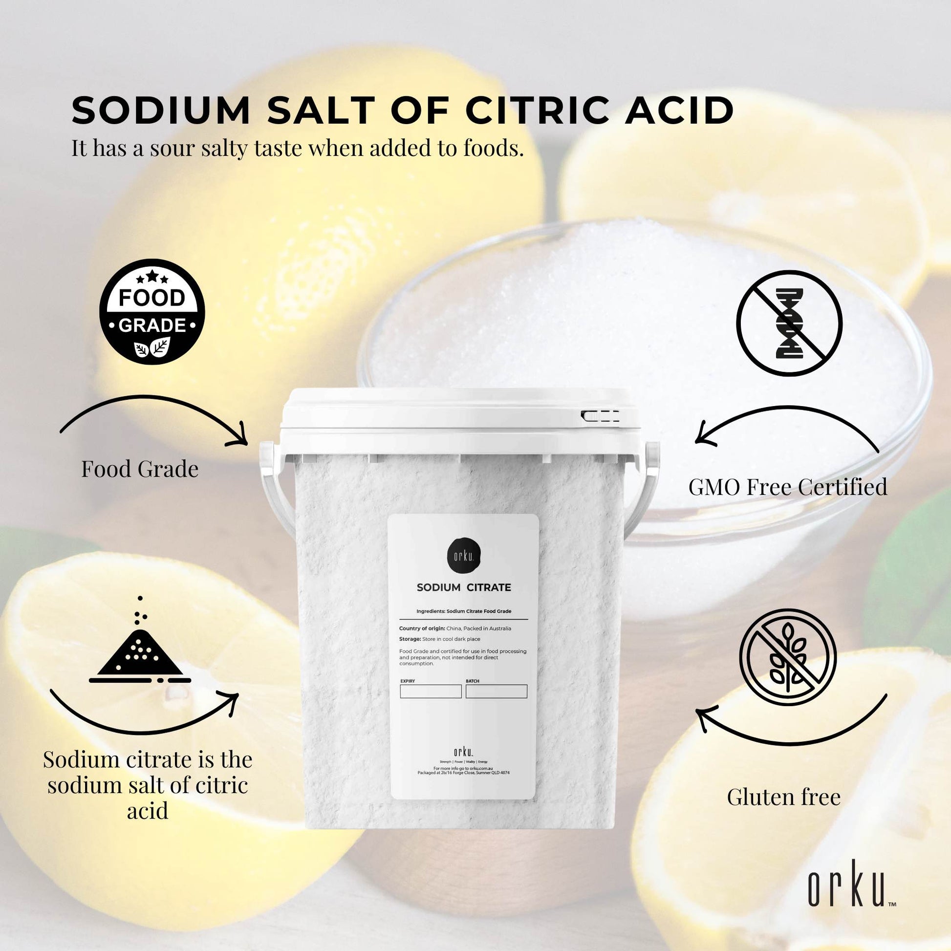 1.3Kg Sodium Citrate Powder Tub - Trisodium Food Grade Salt Acid Preservative V238-SUPDZ-31300838817872