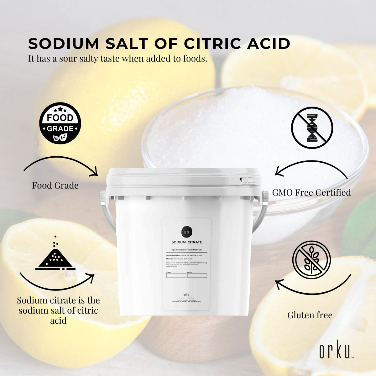 5Kg Sodium Citrate Powder Tub - Trisodium Food Grade Acid Salt Preservative V238-SUPDZ-31300911136848