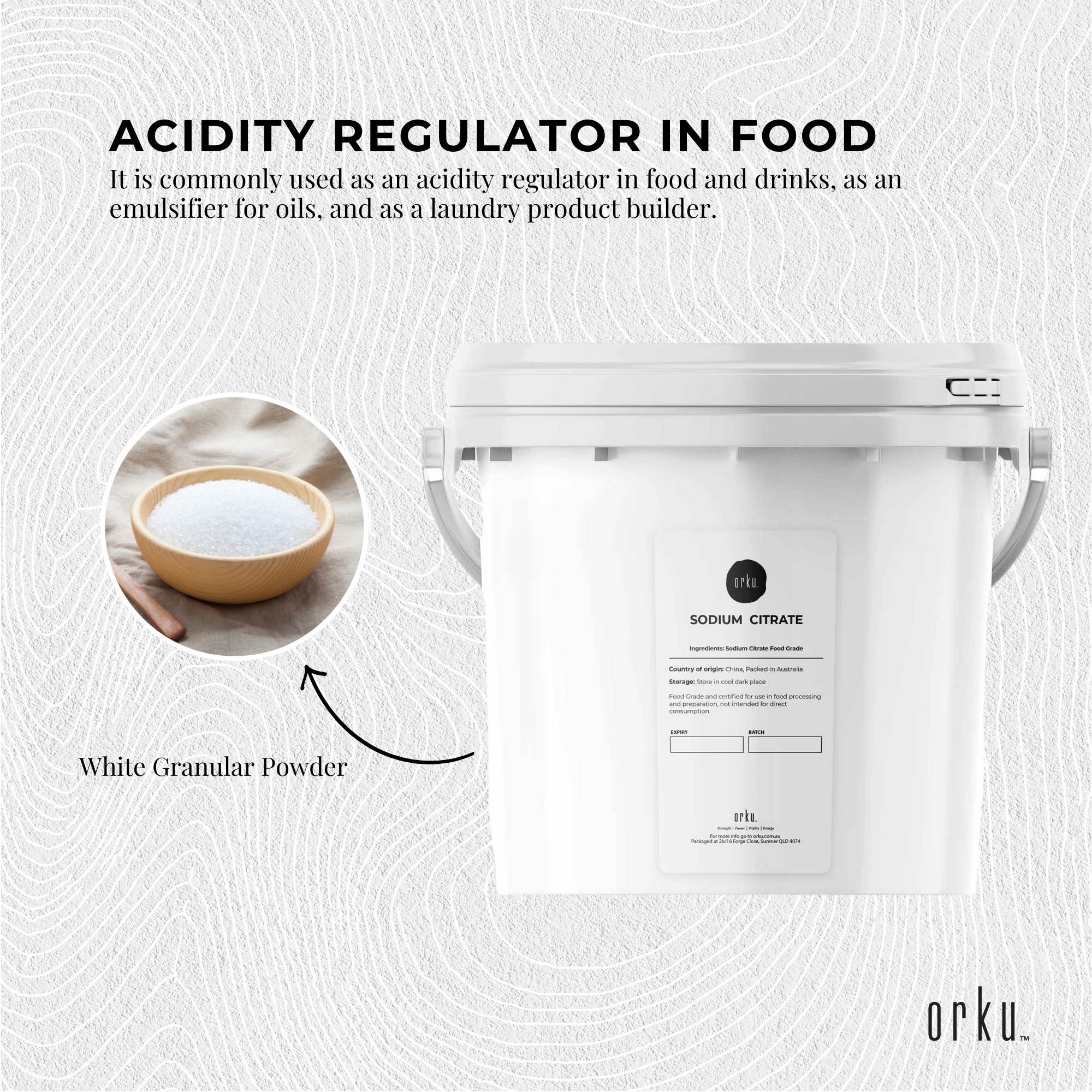 5Kg Sodium Citrate Powder Tub - Trisodium Food Grade Acid Salt Preservative V238-SUPDZ-31300911136848