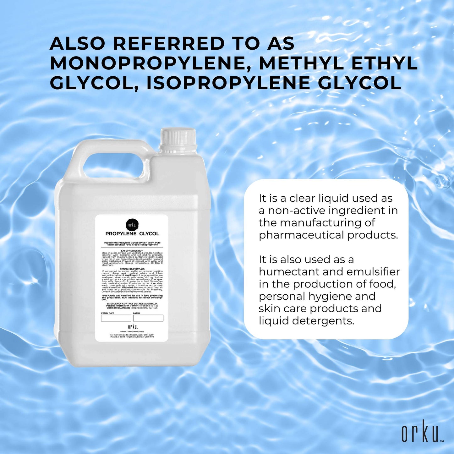 5L Propylene Glycol BP USP 99.9% Pure Pharmaceutical Food Grade Monopropylene V238-SUPDZ-31369689366608