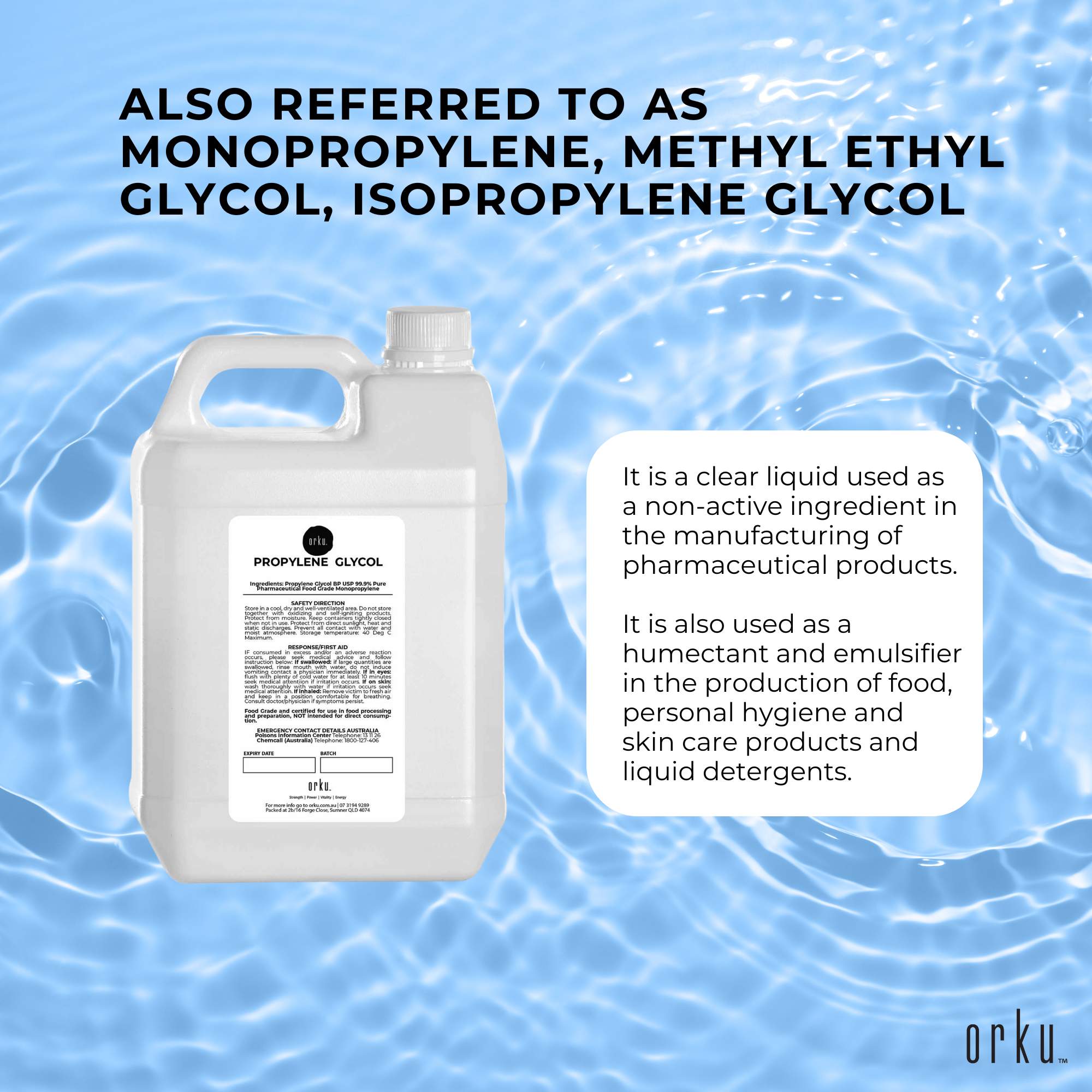 5L Propylene Glycol BP USP 99.9% Pure Pharmaceutical Food Grade Monopropylene V238-SUPDZ-31369689366608