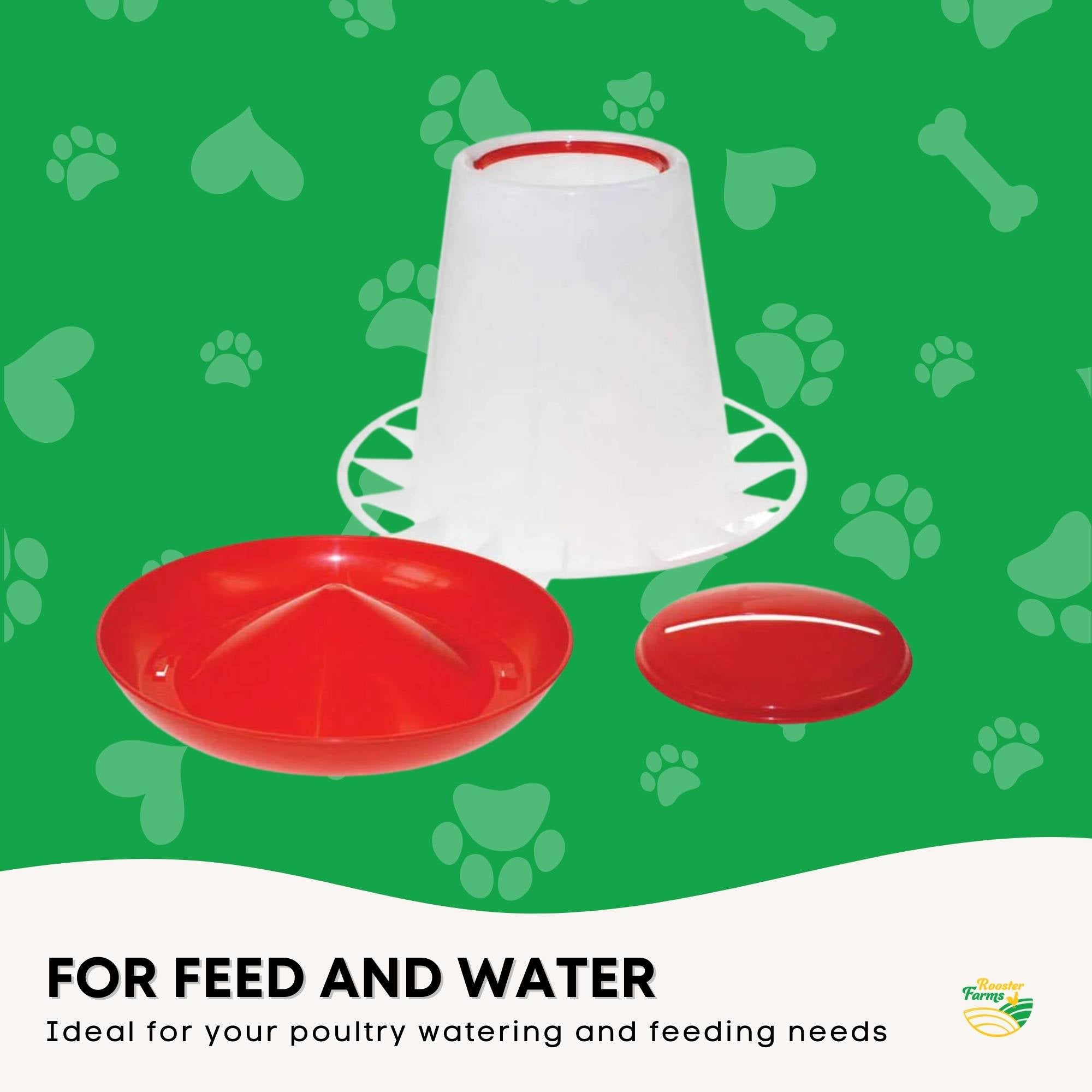 Rooster Farms 9Kg Automatic Chicken Feeder - Poultry Hen Feeding Seed Bucket V238-SUPDZ-31370005839952