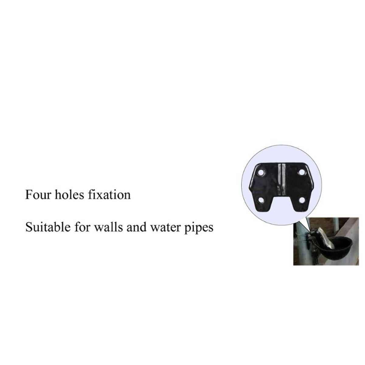 25cm Cattle Drinking Bowl - Iron Cast Mounted Automatic Water Cow Horse Trough V238-SUPDZ-31381989195856