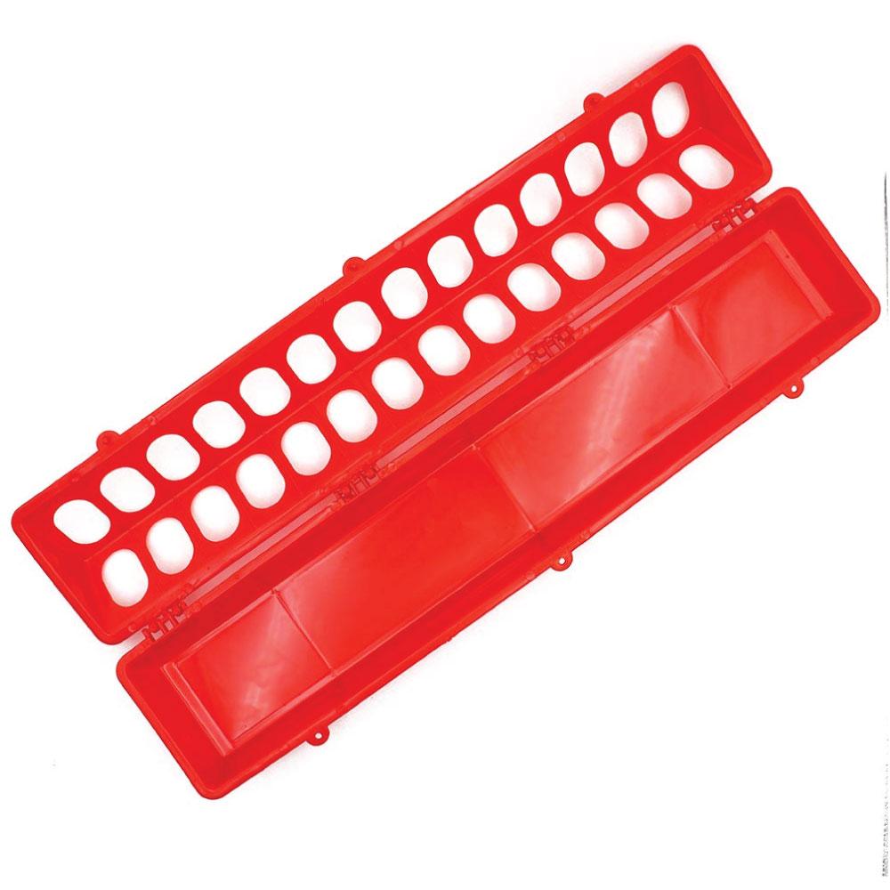 50cm Long Poultry Feeder Chicken Feeding Trough Red Plastic Flip Top Container V238-SUPDZ-31390009393232