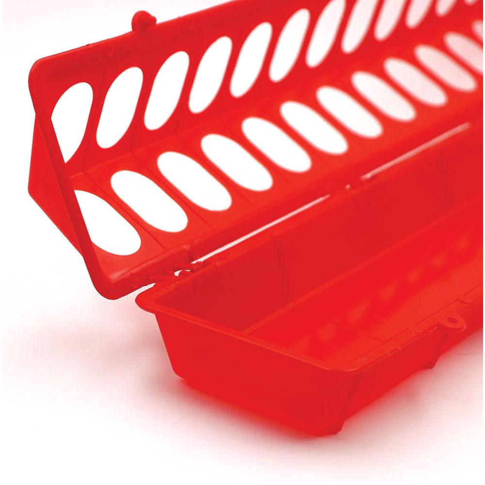 50cm Long Poultry Feeder Chicken Feeding Trough Red Plastic Flip Top Container V238-SUPDZ-31390009393232