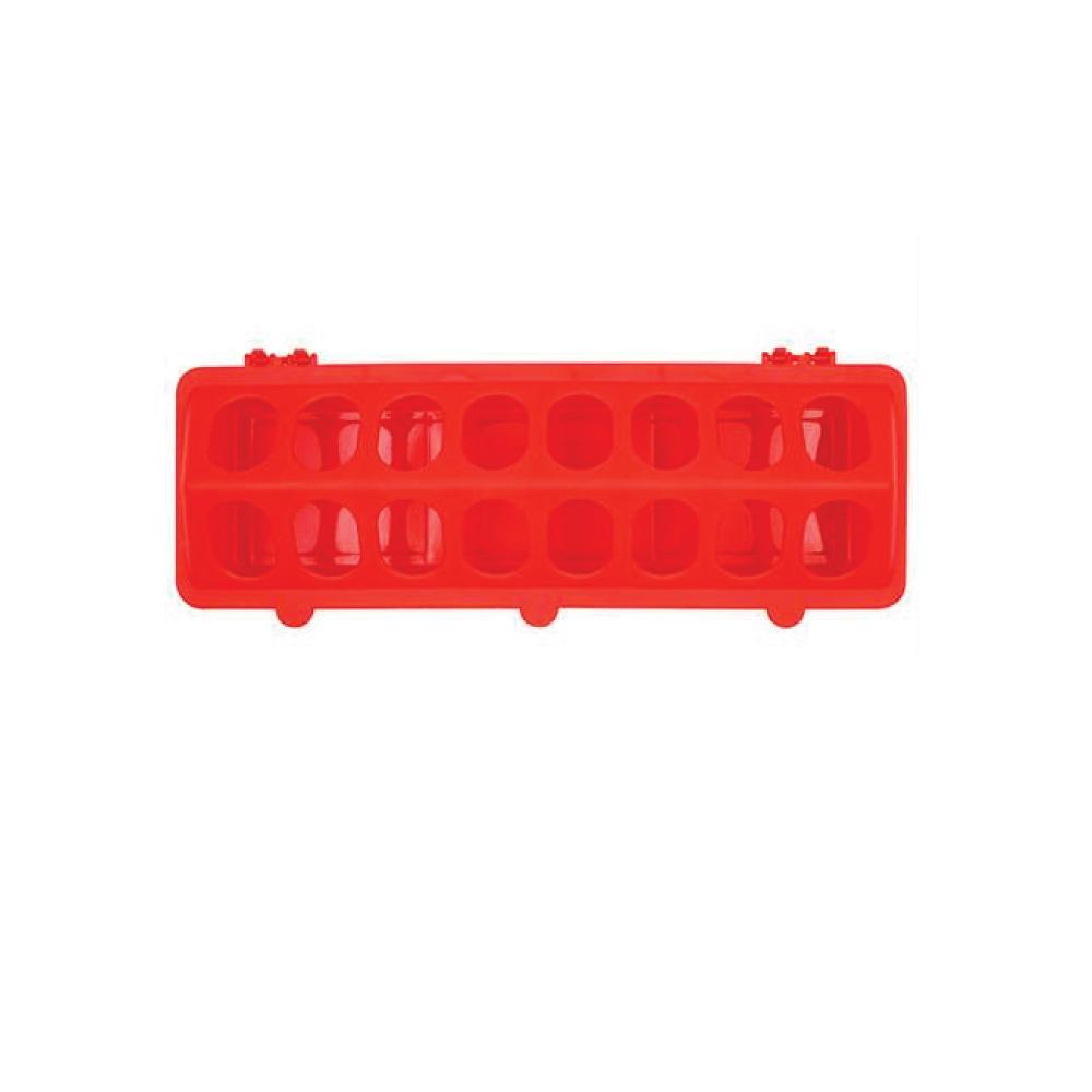 30cm Long Poultry Feeder Feeding Trough Chicken Chick Red Plastic Flip Top Container V238-SUPDZ-31390479548496