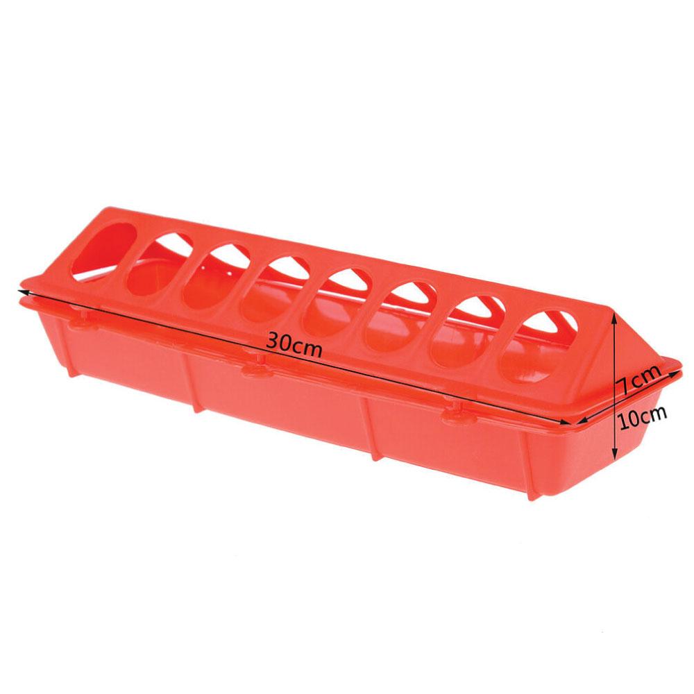 30cm Long Poultry Feeder Feeding Trough Chicken Chick Red Plastic Flip Top Container V238-SUPDZ-31390479548496