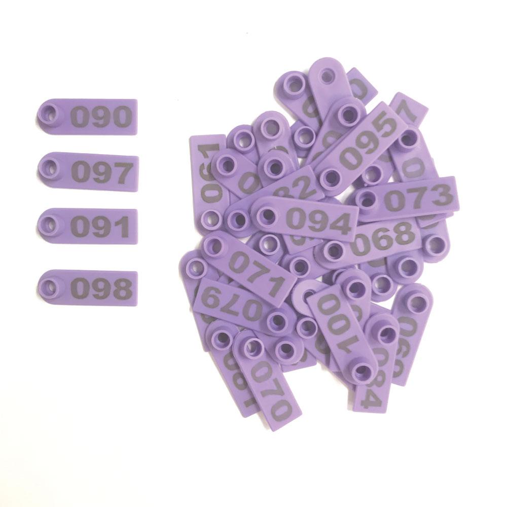 1-100 Cattle Number Ear Tags 5x2cm Purple Cow Sheep Pig Small Livestock Labels V238-SUPDZ-31398962528336