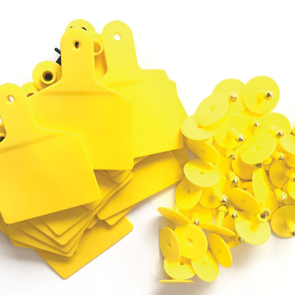 100x Cattle Ear Tags 7.5x10cm Set - XL Yellow Blank Cow Sheep Livestock Labels V238-SUPDZ-31399083212880