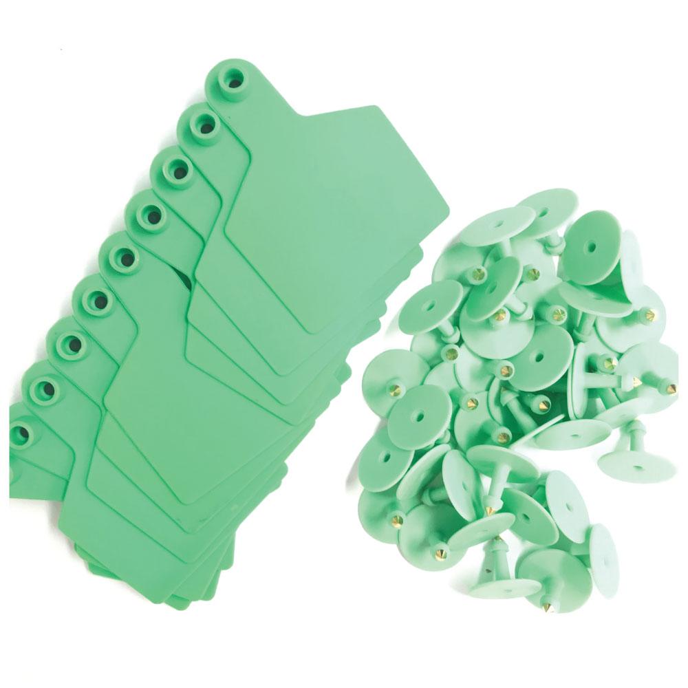 100x Cattle Ear Tags 7.5x10cm Set - XL Green Blank Cow Sheep Livestock Labels V238-SUPDZ-31399128858704