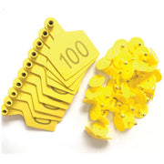 1-100 Cattle Number Ear Tags 7.5x10cm Set - XL Yellow Cow Sheep Livestock Labels V238-SUPDZ-31399151140944