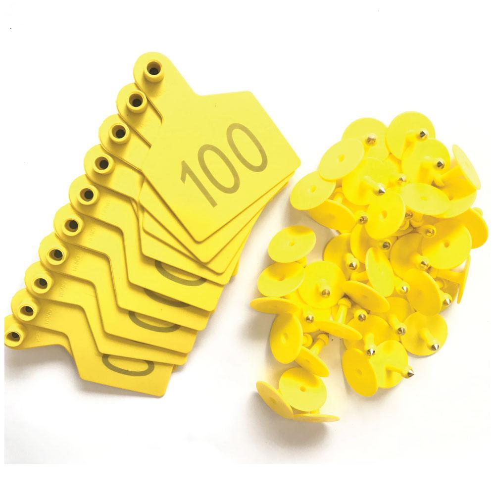 1-100 Cattle Number Ear Tags 7.5x10cm Set - XL Yellow Cow Sheep Livestock Labels V238-SUPDZ-31399151140944