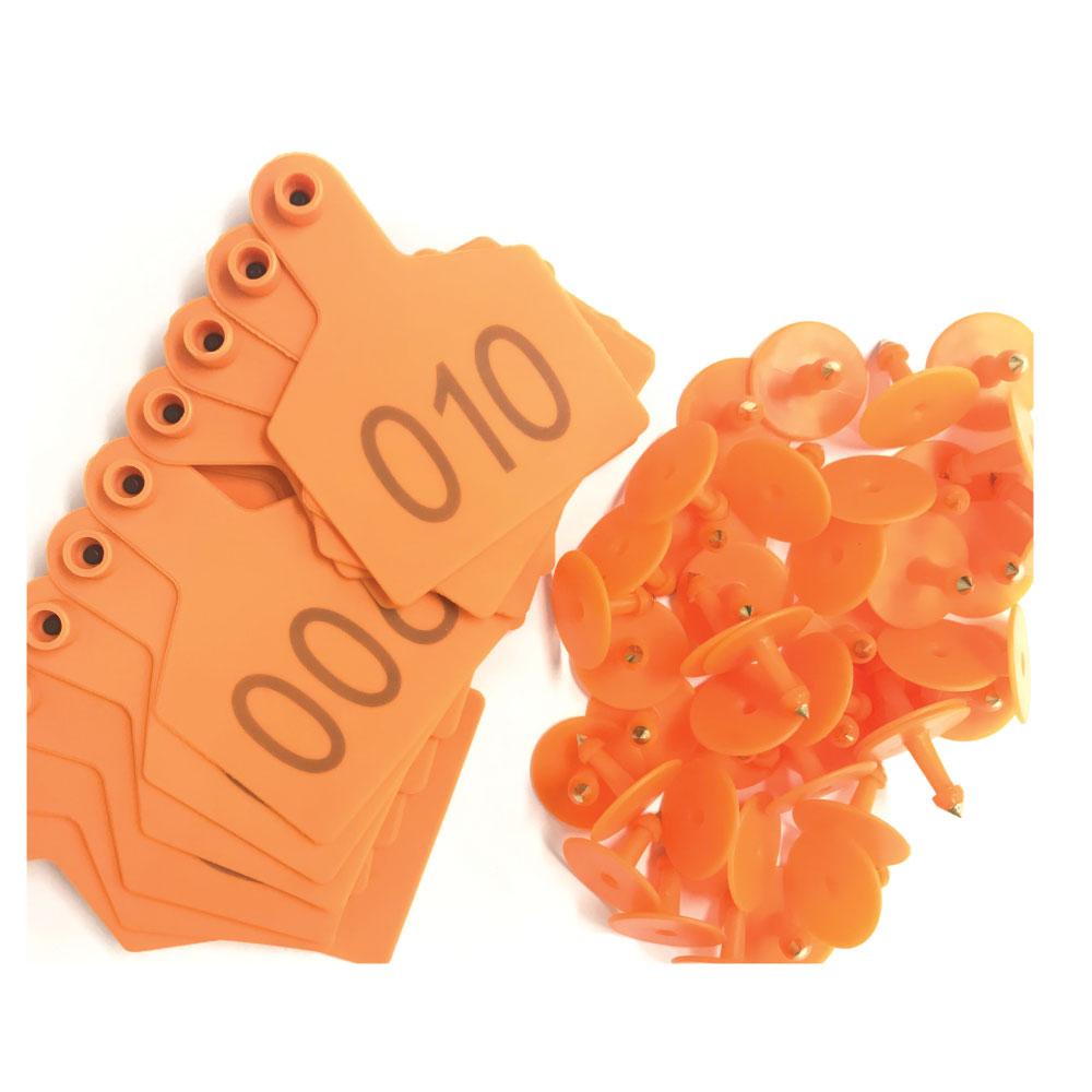 1-100 Cattle Number Ear Tags 7.5x10cm Set - XL Orange Cow Sheep Livestock Labels V238-SUPDZ-31399171063888