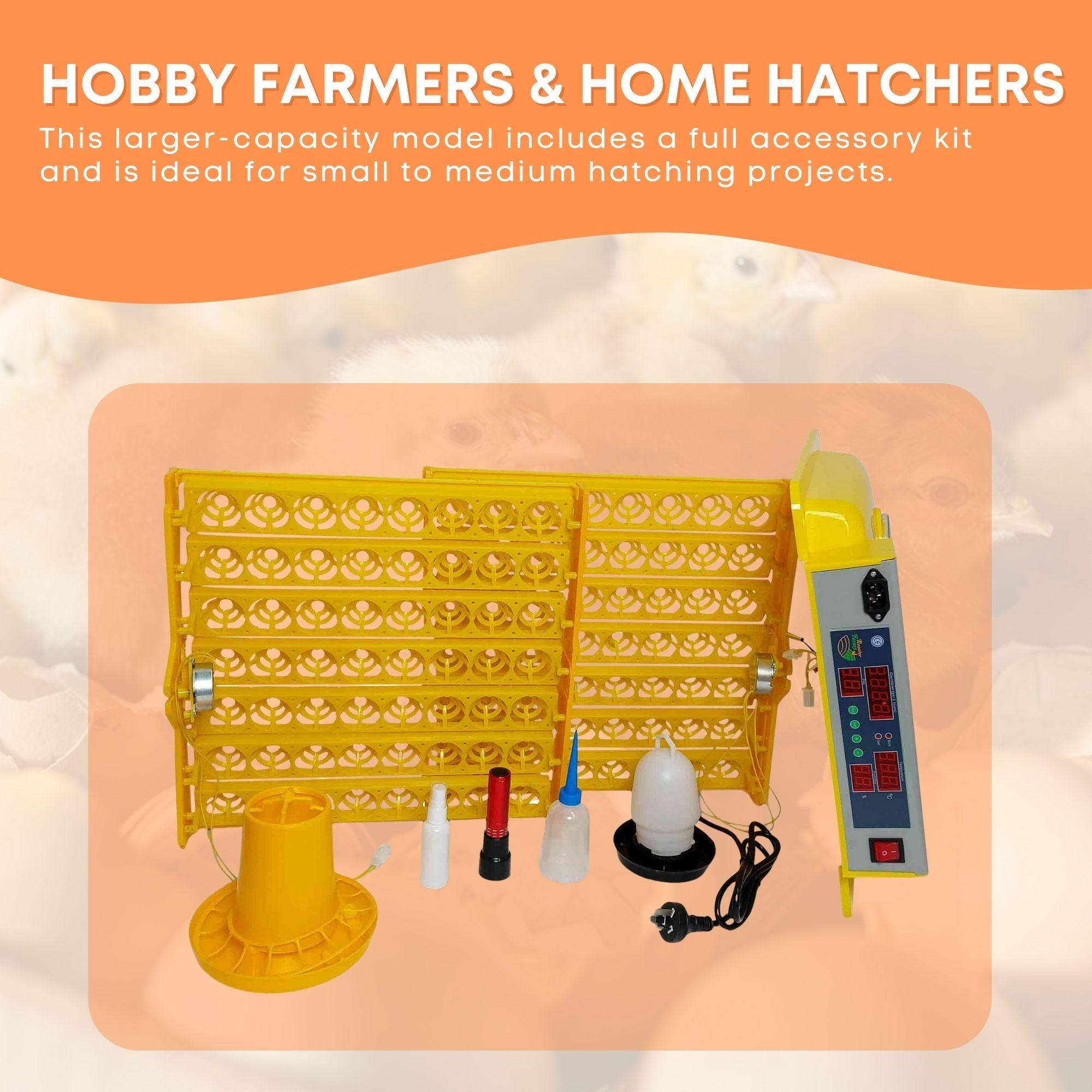 Rooster Farms Electric 112 Egg Incubator + Accessories for Chicken Quail Duck V238-SUPDZ-31399883210832