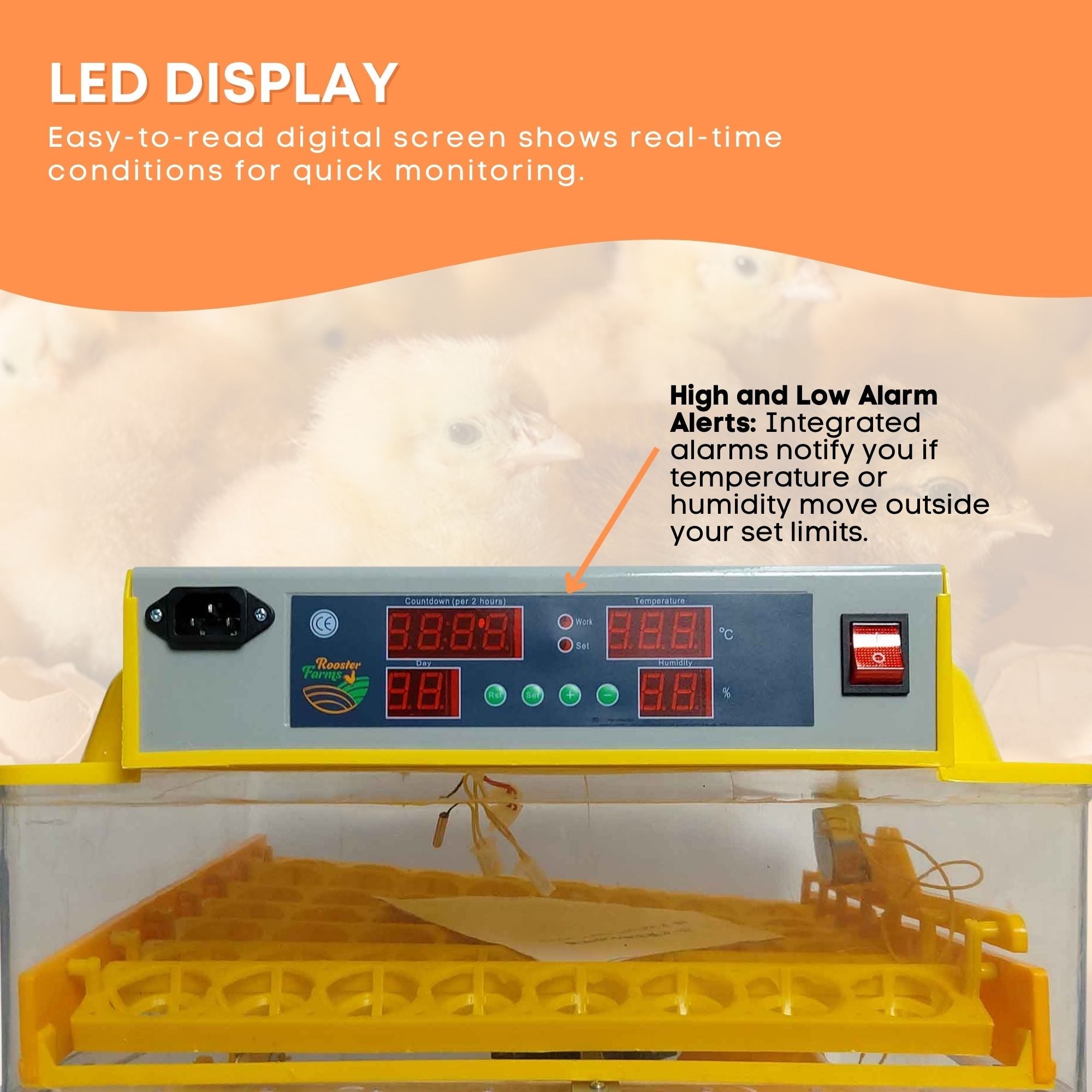 Rooster Farms Electric 112 Egg Incubator + Accessories for Chicken Quail Duck V238-SUPDZ-31399883210832