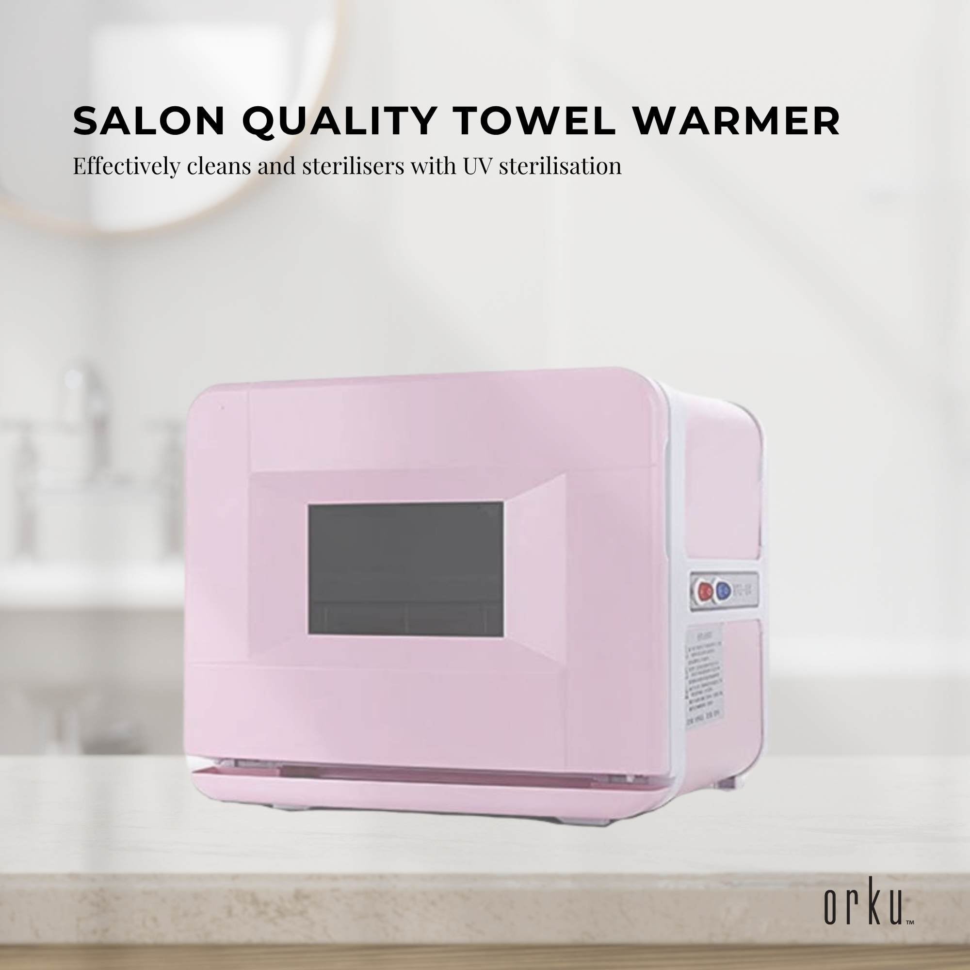 Orku 8L Pink Electric Towel Warmer UV Steriliser Cabinet Salon Heat Sanitiser V238-SUPDZ-31407410053200