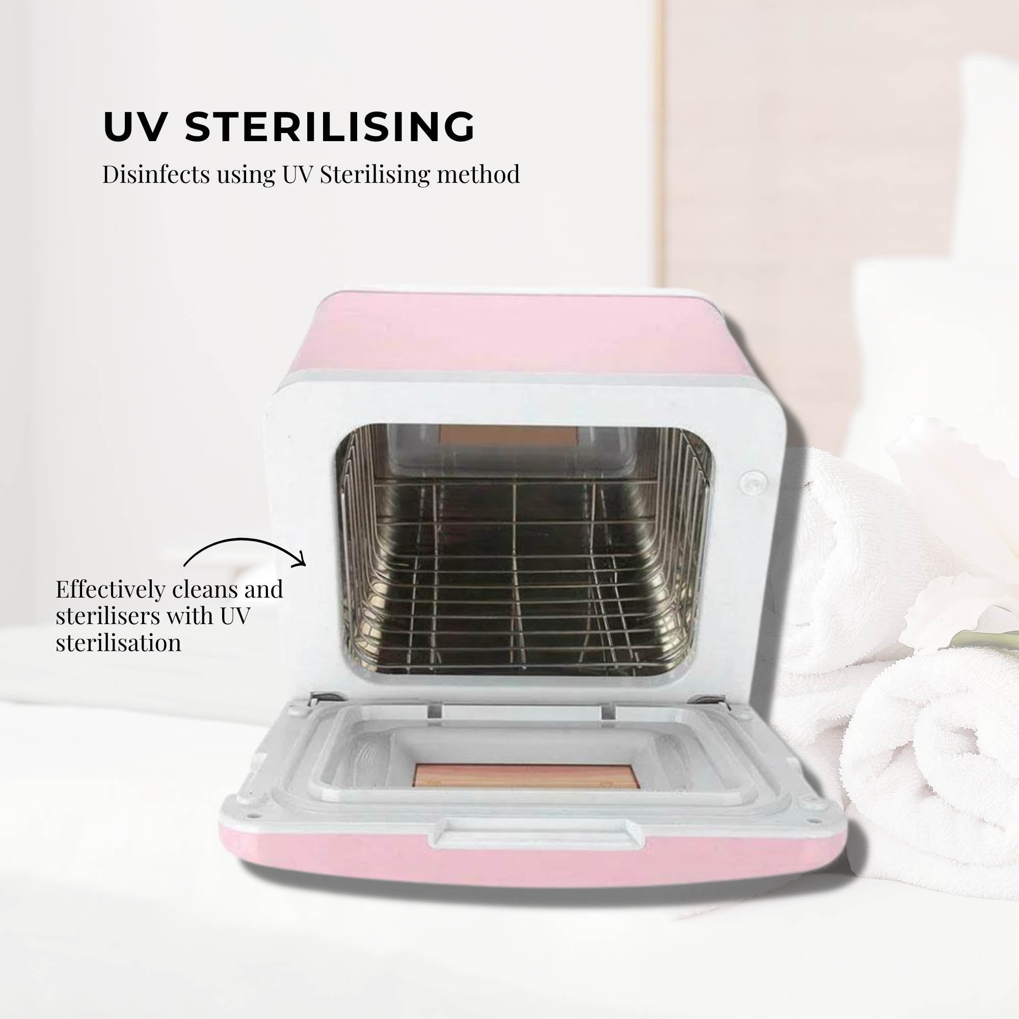 Orku 8L Pink Electric Towel Warmer UV Steriliser Cabinet Salon Heat Sanitiser V238-SUPDZ-31407410053200