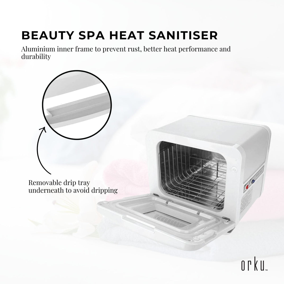 Orku 8L White Electric Towel Warmer UV Steriliser Cabinet Salon Heat Sanitiser V238-SUPDZ-31407905800272