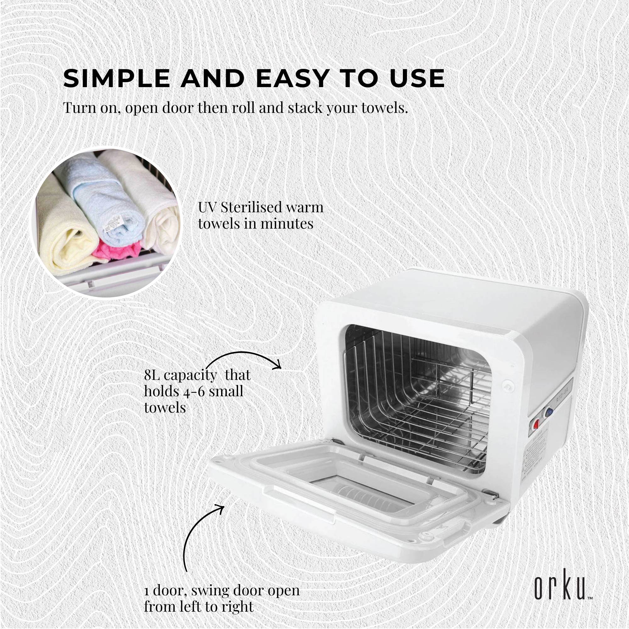 Orku 8L White Electric Towel Warmer UV Steriliser Cabinet Salon Heat Sanitiser V238-SUPDZ-31407905800272