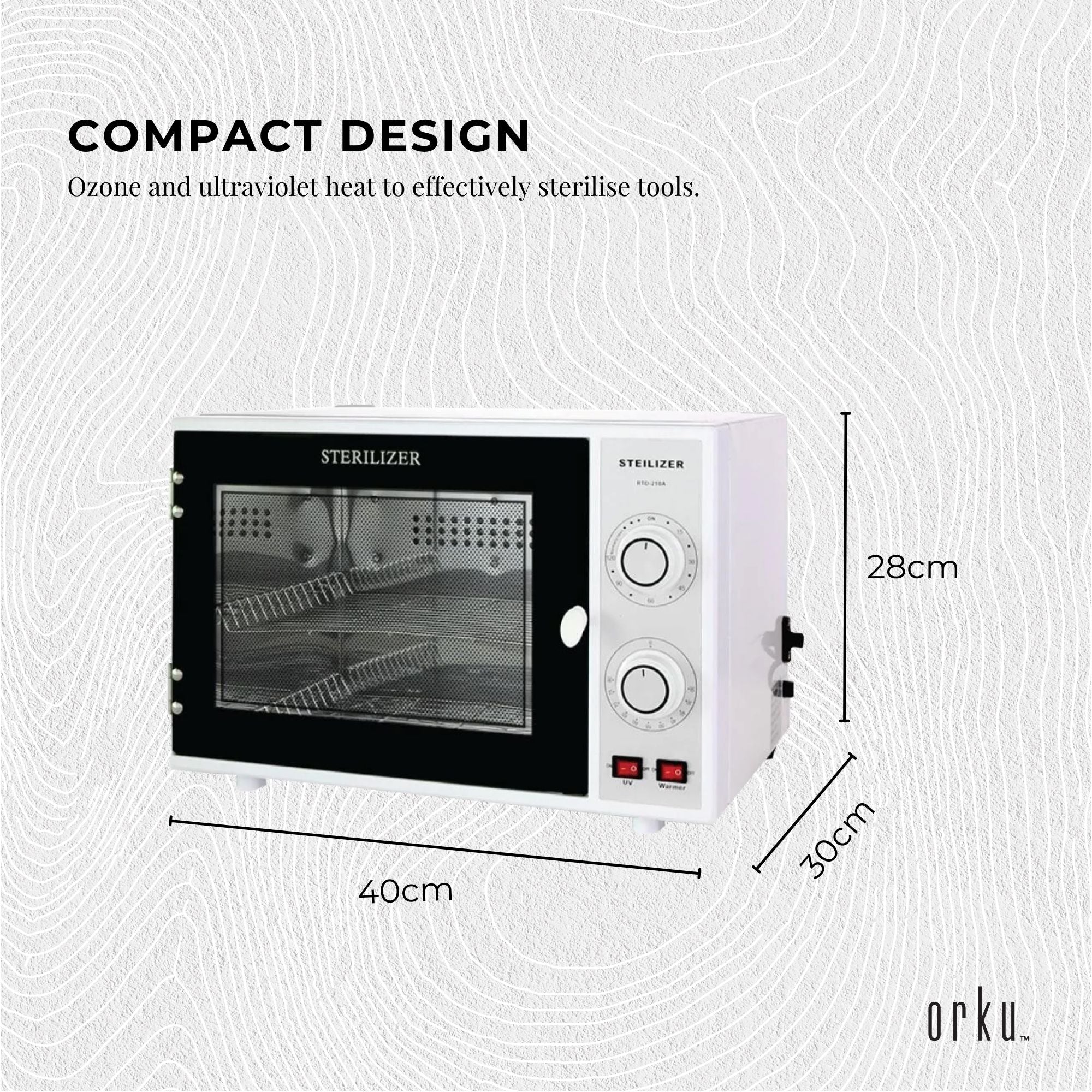 Orku 20L Ozone UV Steriliser Box - Beauty Equipment Salon Nail Tools Sterilizer V238-SUPDZ-31441164566608