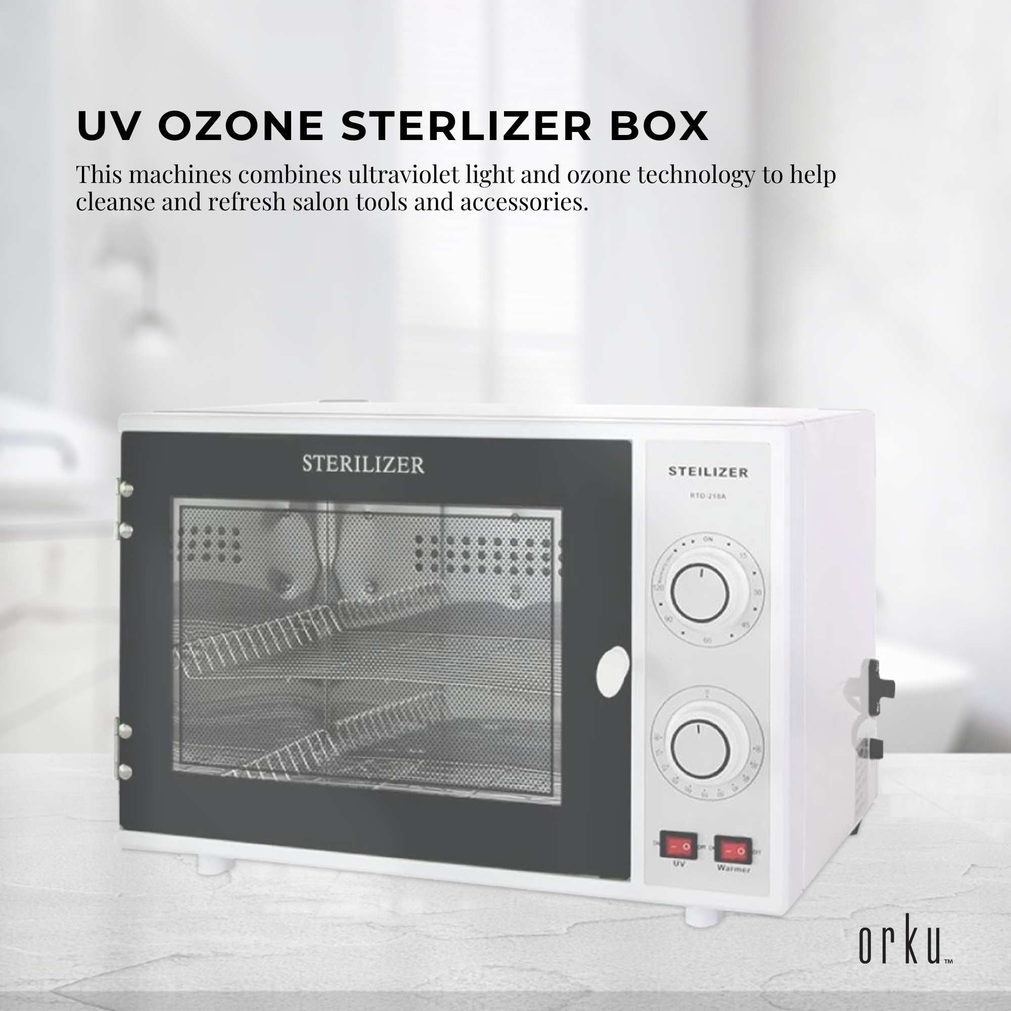 Orku 20L Ozone UV Steriliser Box - Beauty Equipment Salon Nail Tools Sterilizer V238-SUPDZ-31441164566608