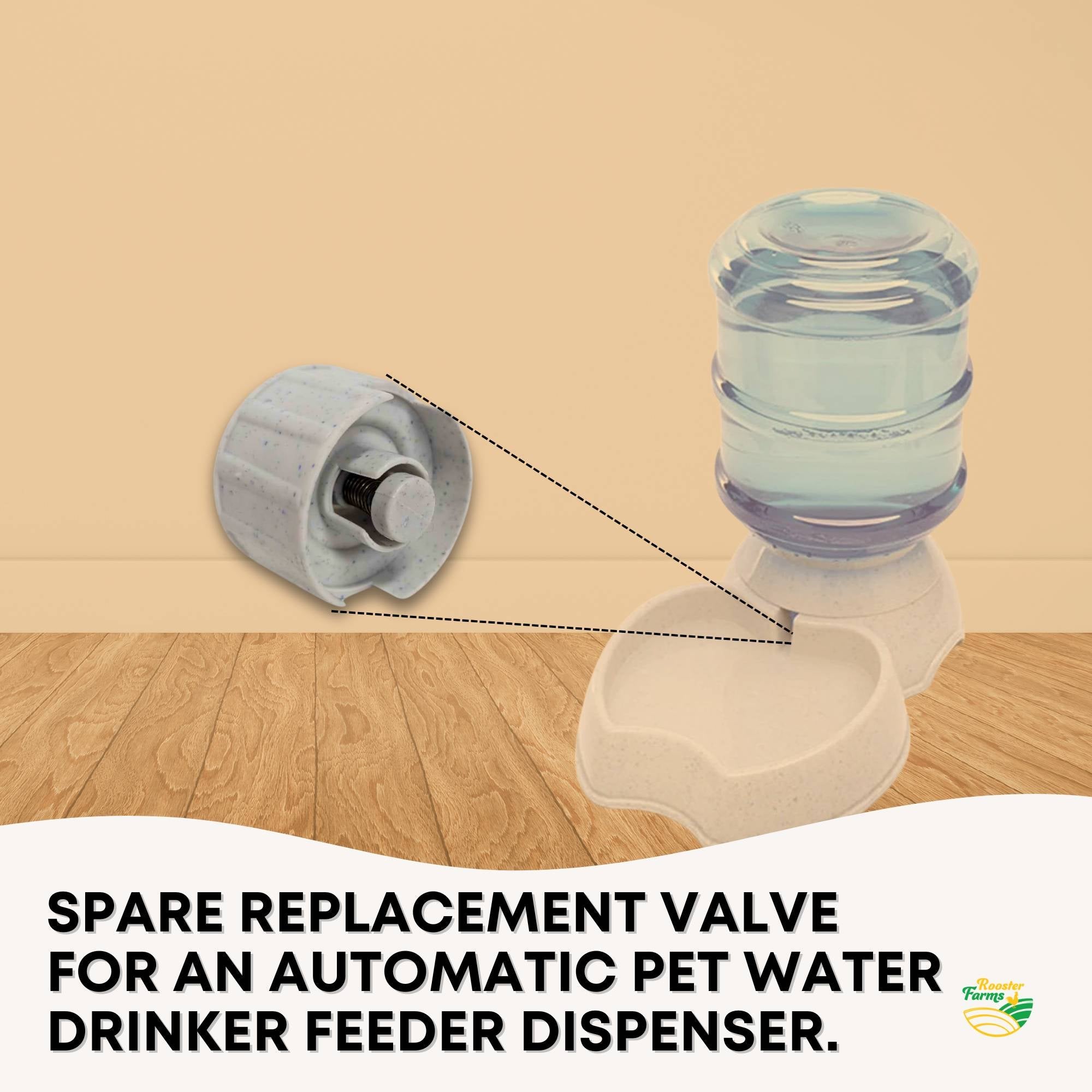 Rooster Farms Replacement Valve Spare Part for 3.8L Pet Water Drinker Dispenser V238-SUPDZ-31576194875472