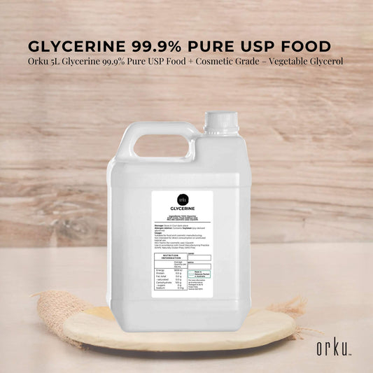 Orku 5L Glycerine 99.9% Pure USP Food + Cosmetic Grade - Vegetable Glycerol V238-SUPDZ-31589648466000