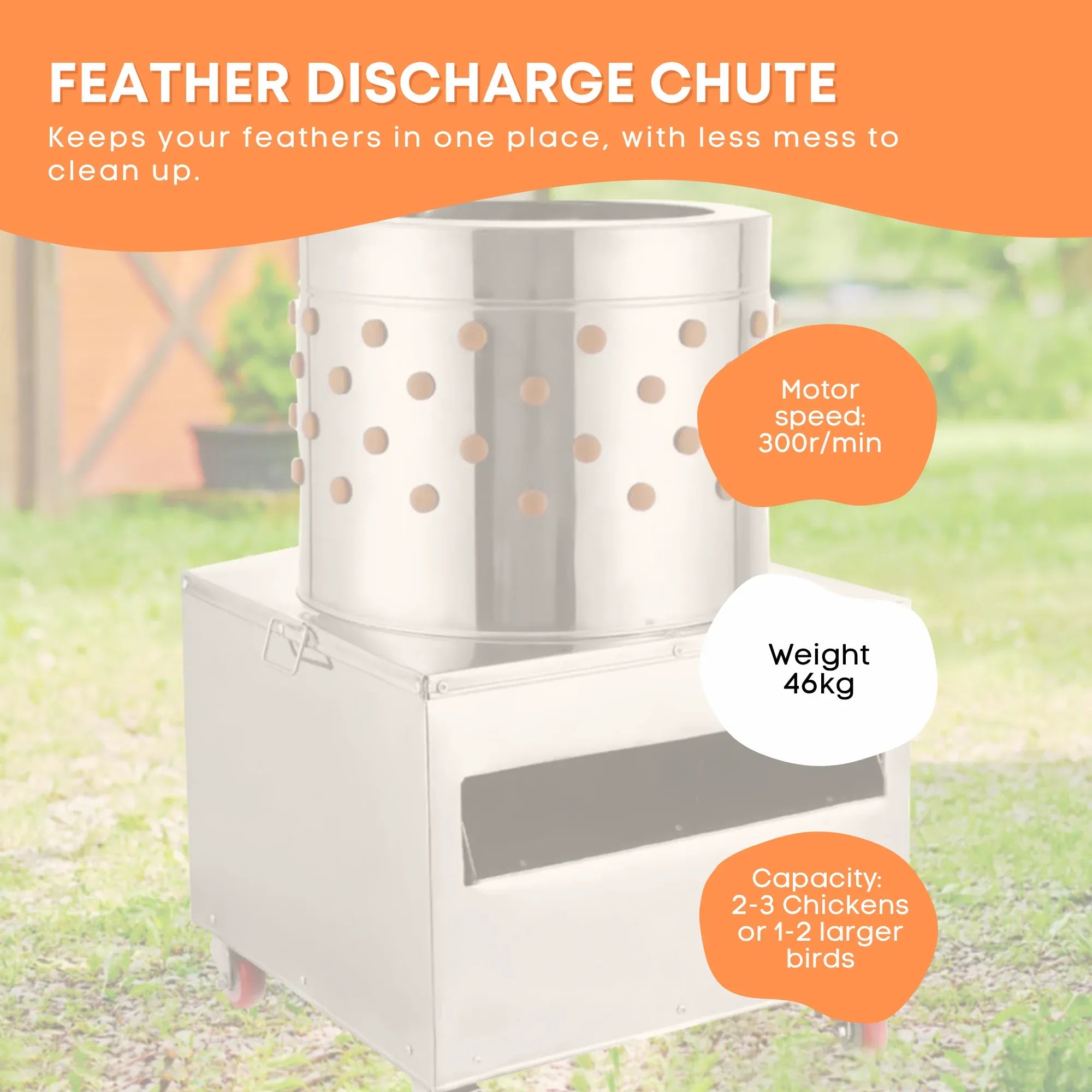 Rooster Farms 50cm Chicken Feather Plucker Electric Poultry Defeathering Machine V238-SUPDZ-31664709140560
