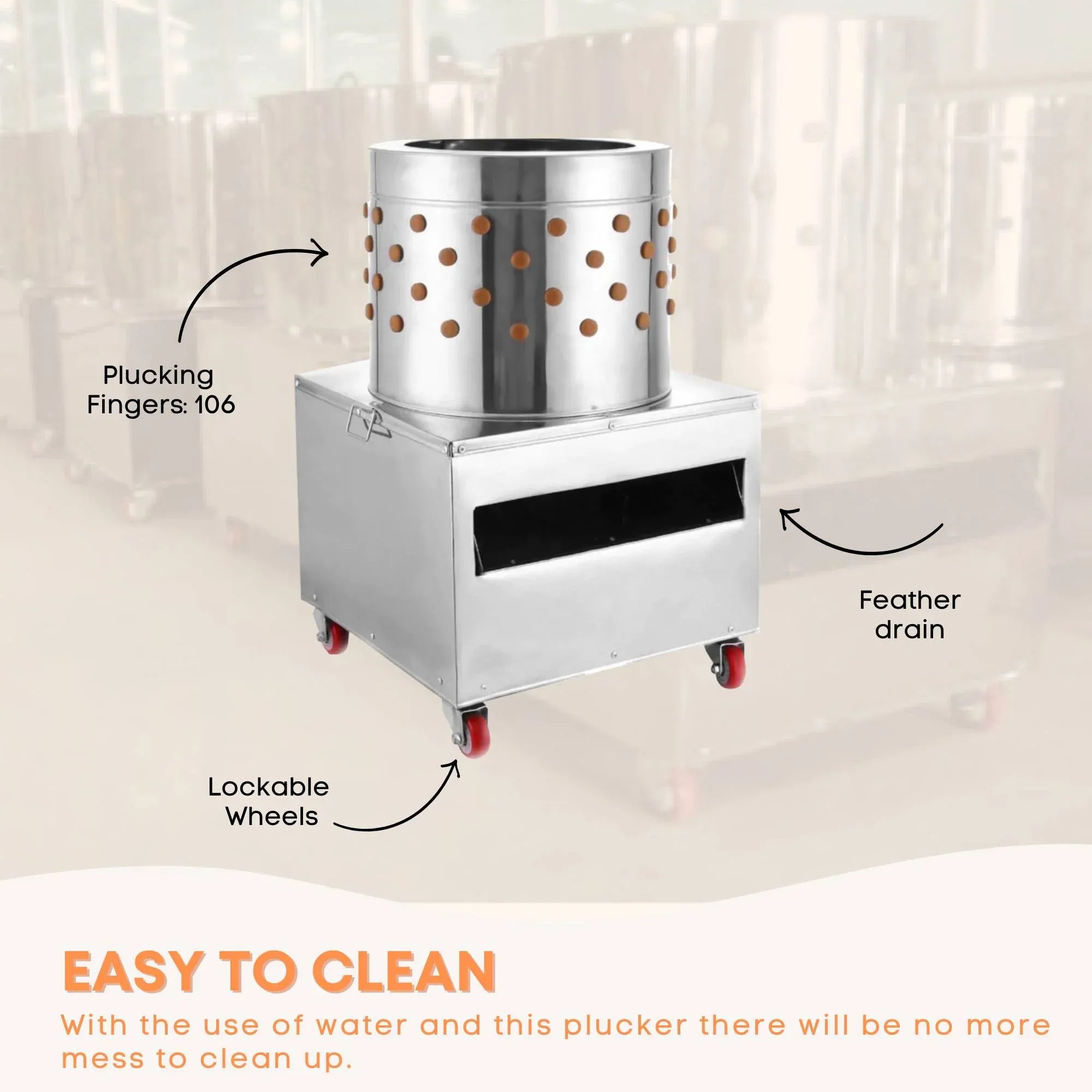 Rooster Farms 50cm Chicken Feather Plucker Electric Poultry Defeathering Machine V238-SUPDZ-31664709140560
