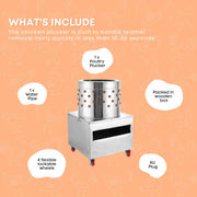 Rooster Farms 50cm Chicken Feather Plucker Electric Poultry Defeathering Machine V238-SUPDZ-31664709140560