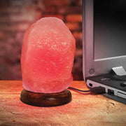 Orku Red USB Himalayan Pink Salt Lamp - Coloured Light Mini Natural Rock Crystal V238-SUPDZ-31746003730512