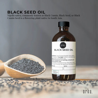 Orku 100ml Pure Black Seed Oil Cold Pressed 100% Ethiopian Nigella Sativa Cumin V238-SUPDZ-31783277625424