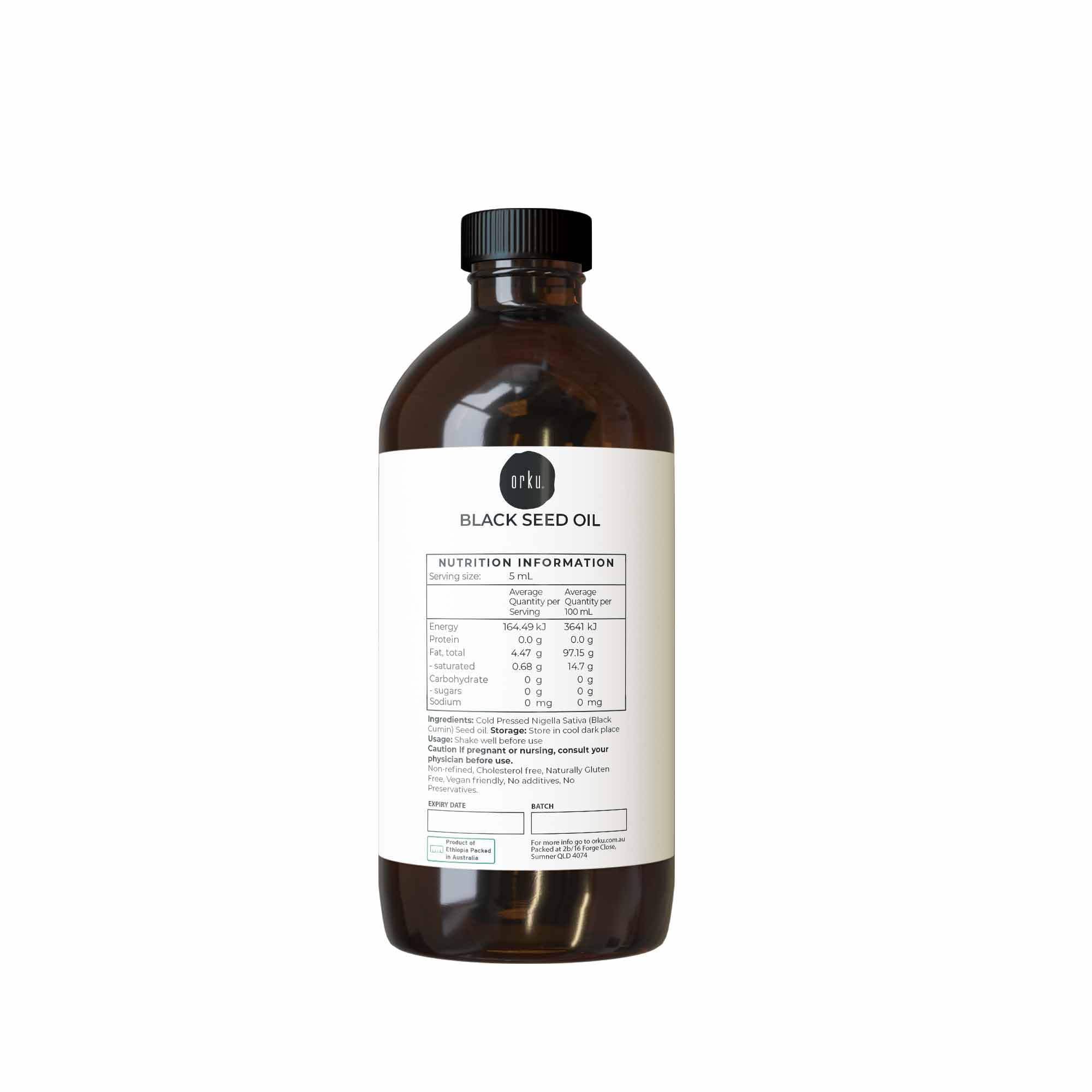 Orku 1L Pure Black Seed Oil Cold Pressed 100% Ethiopian Nigella Sativa Cumin V238-SUPDZ-31805766041680