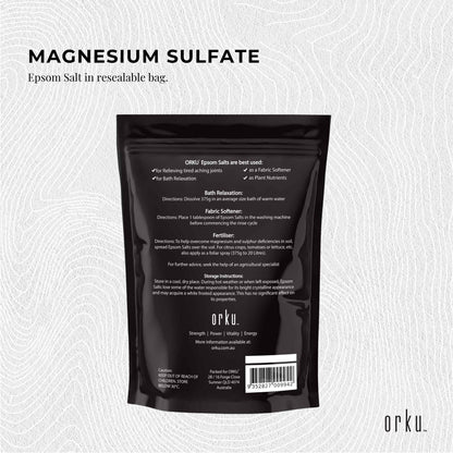 Orku 1Kg Epsom Salt - Magnesium Sulphate Bath Salts Skin Body V238-SUPDZ-31950184087632