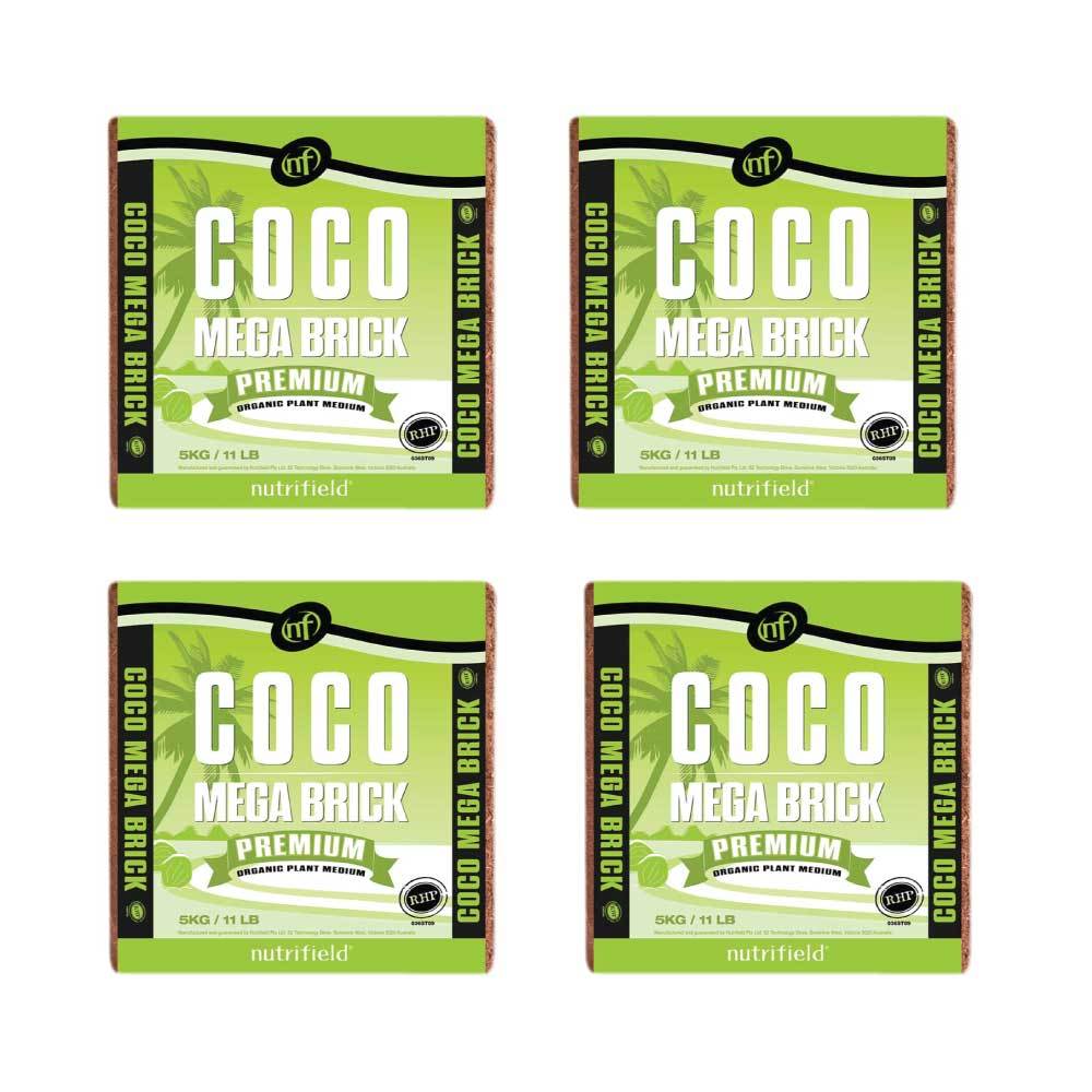 4x 5Kg Coco Mega Brick Premium Coir Peat Organic Plant Growth Medium Nutrifield V238-SUPDZ-31989532524624