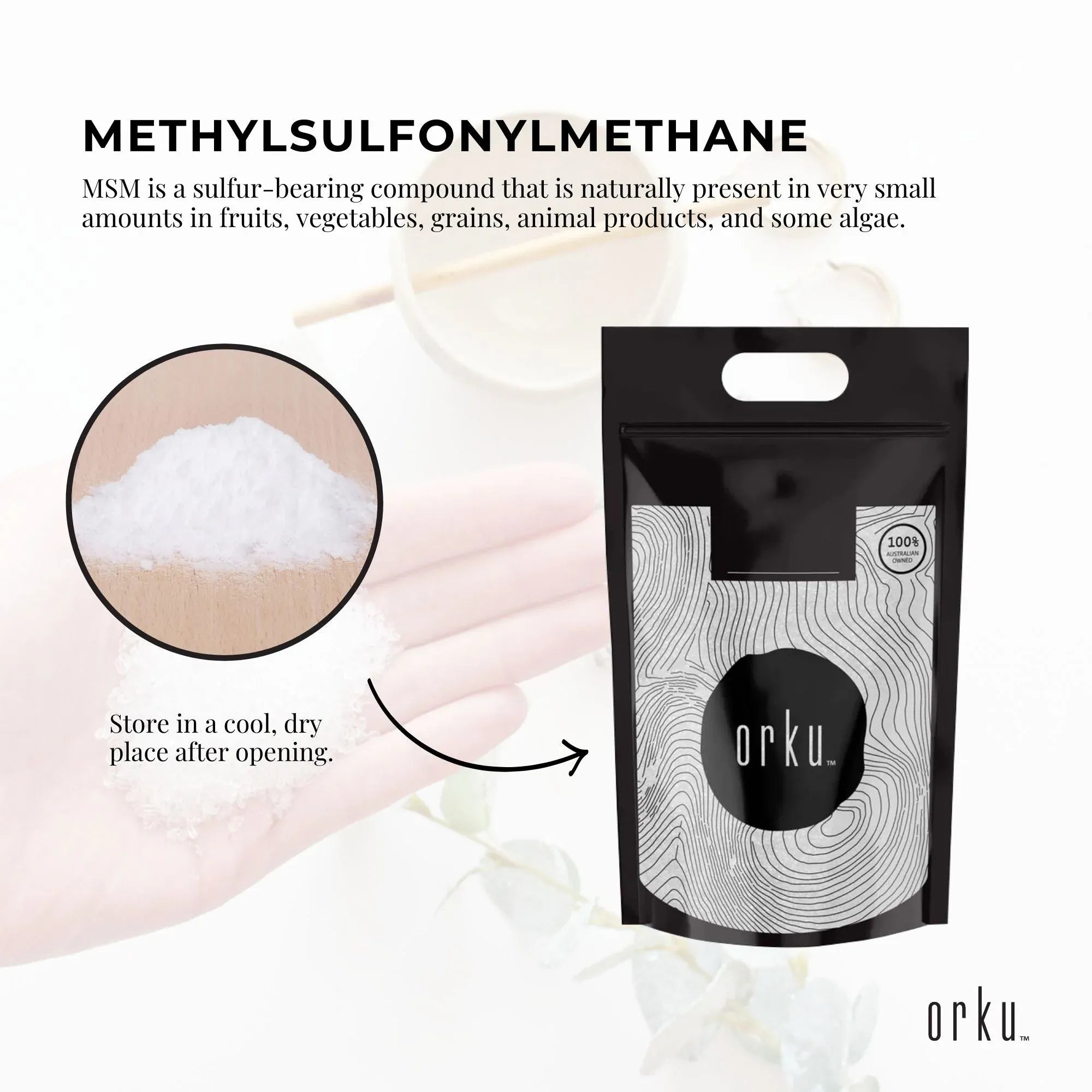 Orku 5Kg MSM Powder or Crystals - 99.9% Pure USP Grade Methylsulfonylmethane V238-SUPDZ-31991223550032
