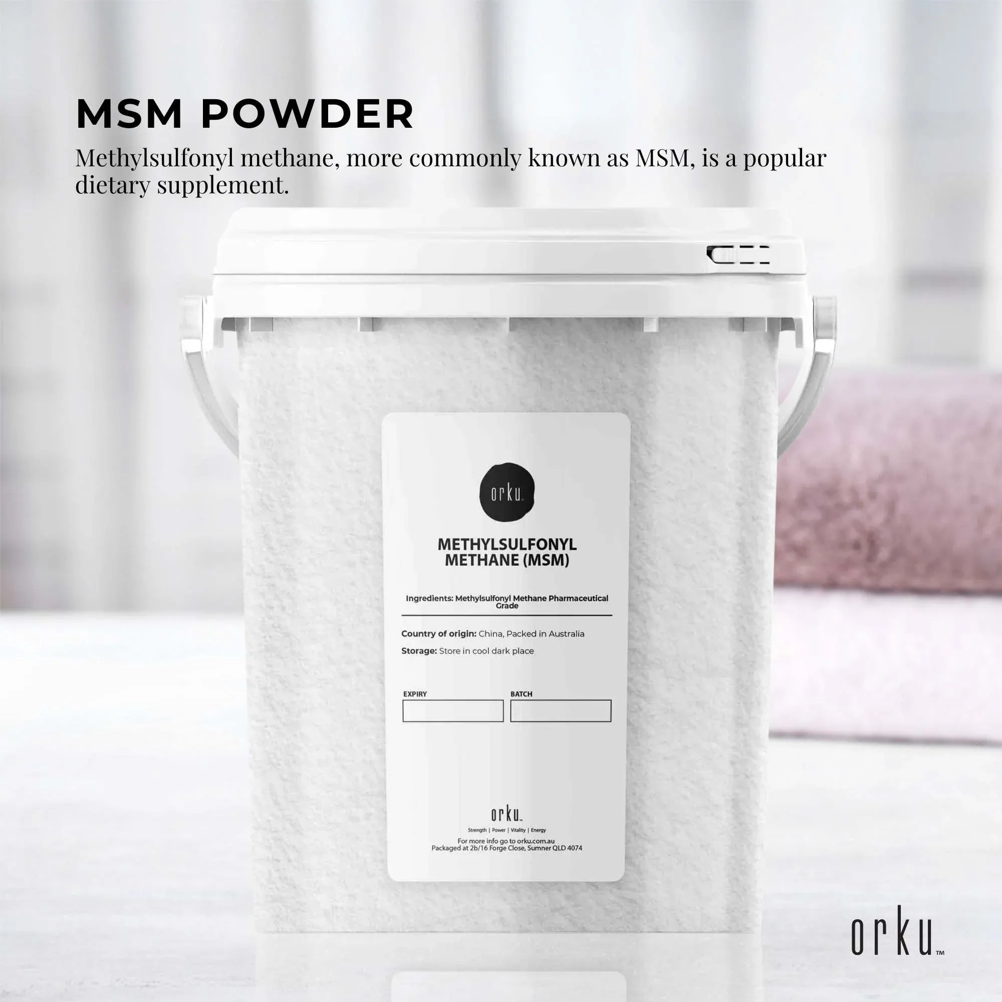 Orku 800g MSM Powder or Crystals Tub - 99.9% Pure USP Grade Methylsulfonylmethane V238-SUPDZ-31991317987408
