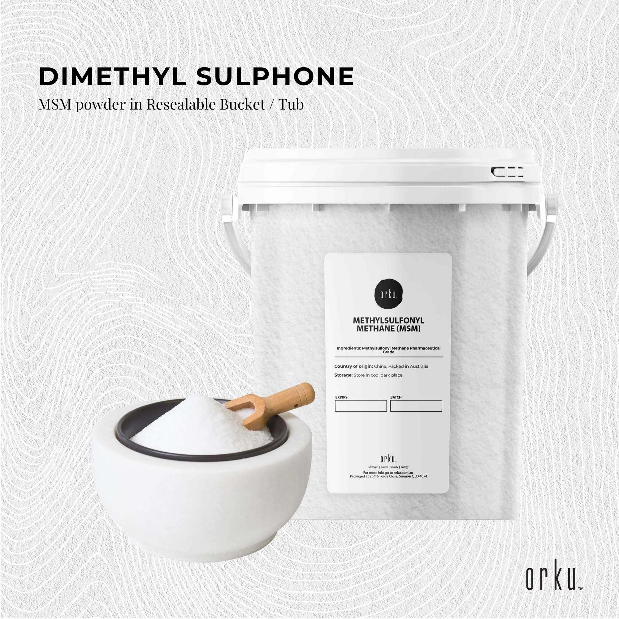 Orku 800g MSM Powder or Crystals Tub - 99.9% Pure USP Grade Methylsulfonylmethane V238-SUPDZ-31991317987408