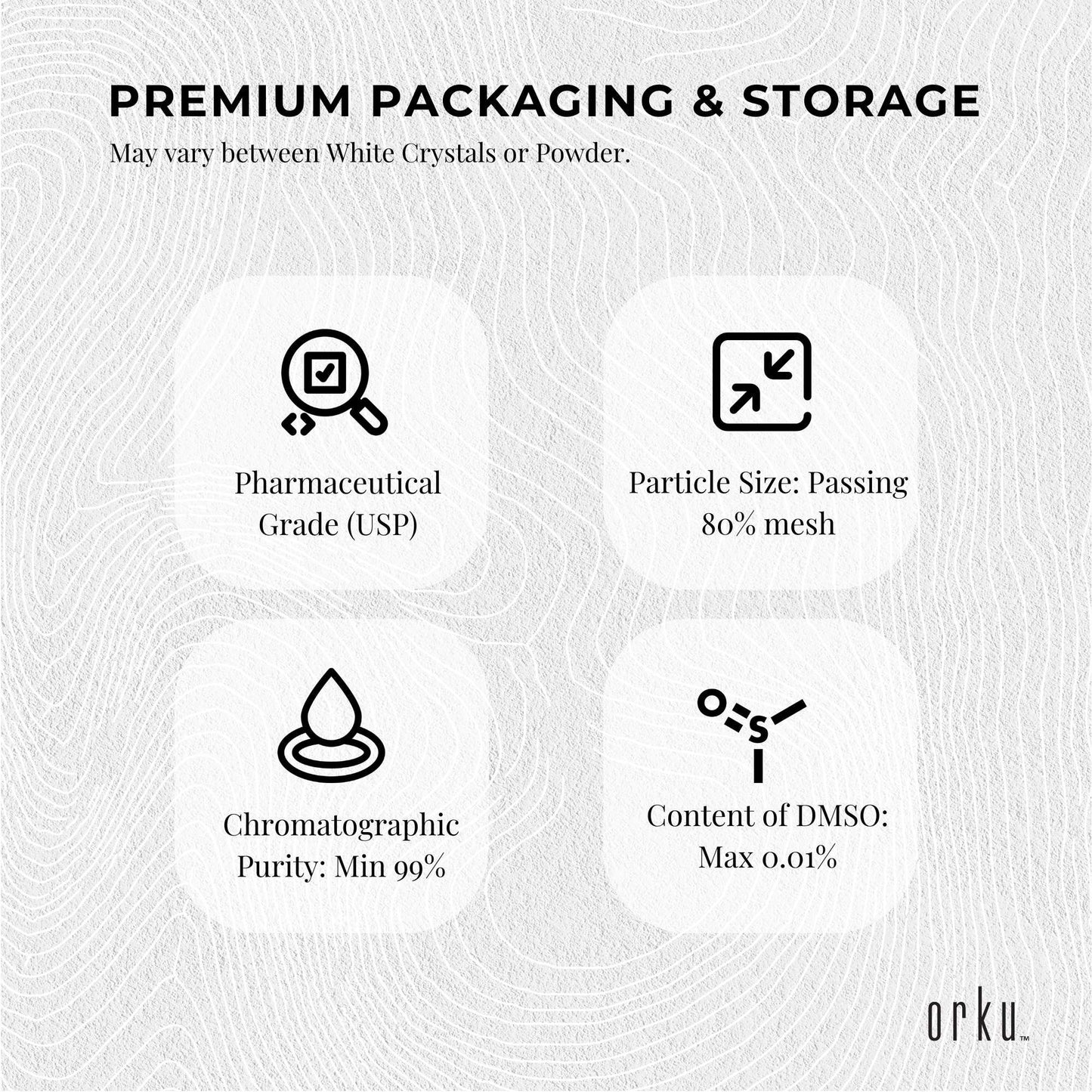 Orku 800g MSM Powder or Crystals Tub - 99.9% Pure USP Grade Methylsulfonylmethane V238-SUPDZ-31991317987408