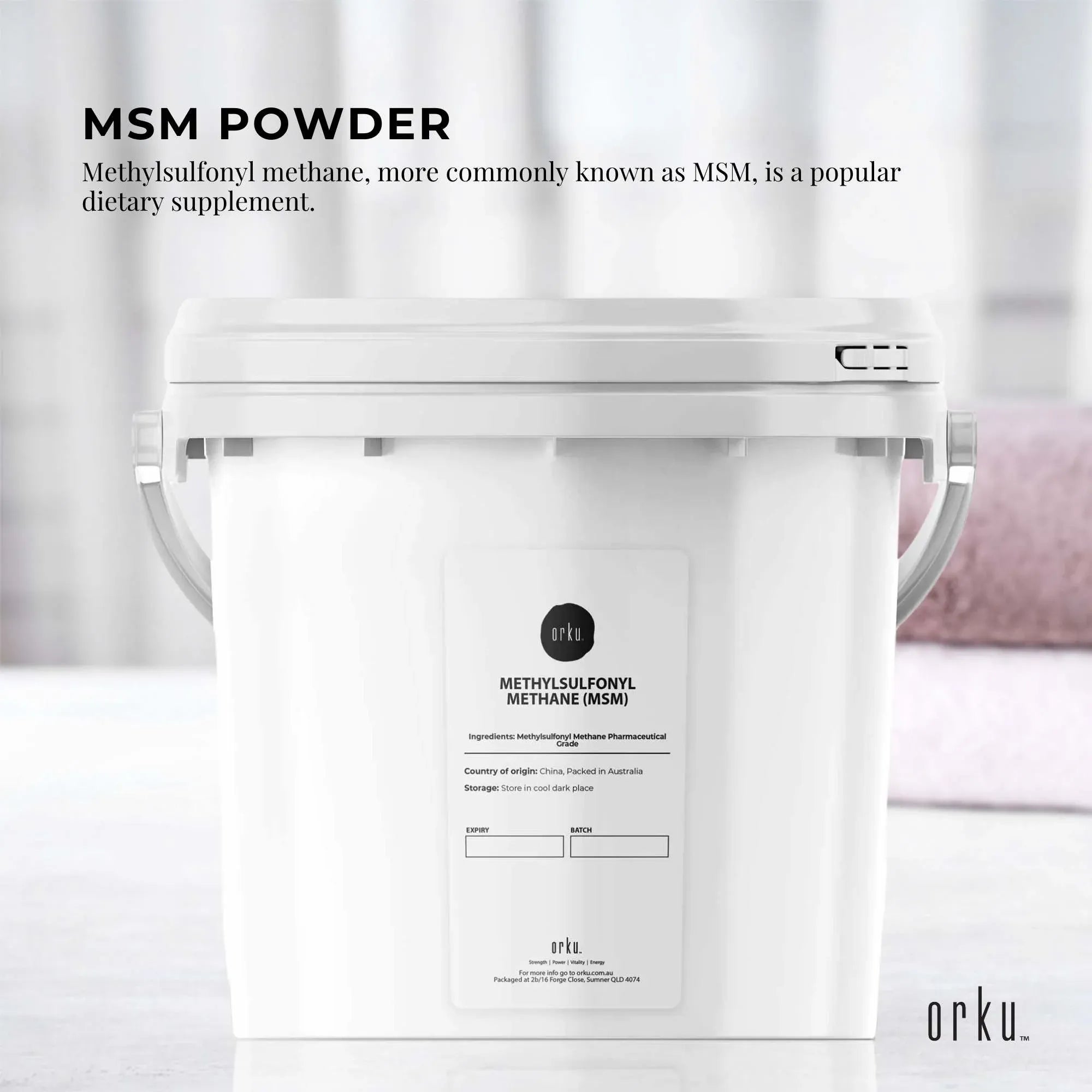 Orku 3Kg MSM Powder or Crystals Tub - 99.9% Pure USP Grade Methylsulfonylmethane V238-SUPDZ-31991328211024