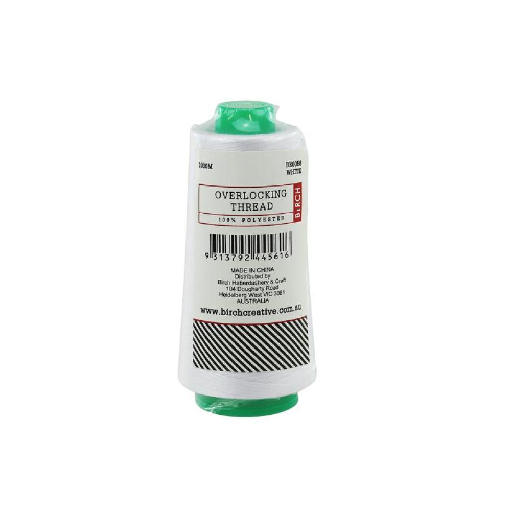 White Overlocking Thread 2000m Polyester Birch Overlocker Cone Spool Sewing V238-SUPDZ-32055921180752