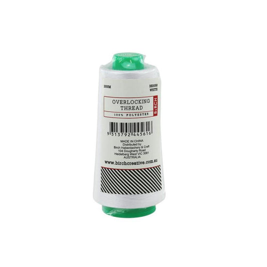White Overlocking Thread 2000m Polyester Birch Overlocker Cone Spool Sewing V238-SUPDZ-32055921180752