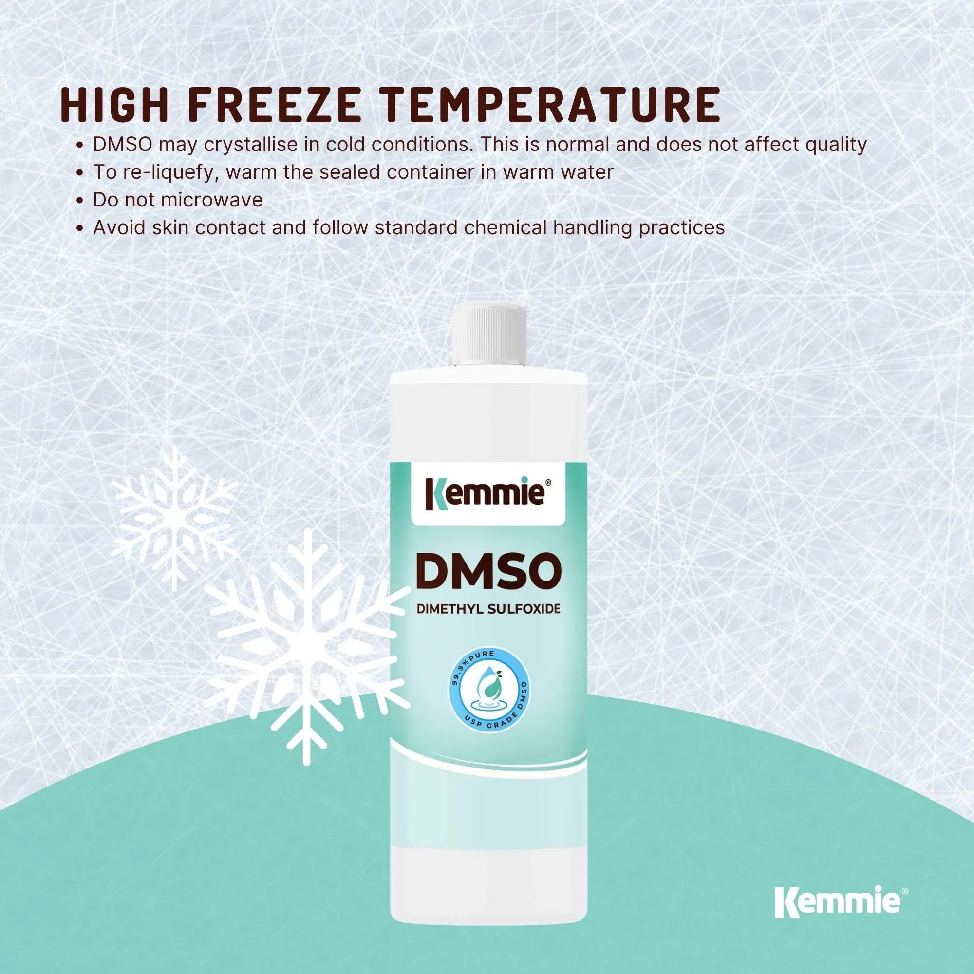 Kemmie 1L DMSO Liquid 99.9% Pure - USP Grade Dimethyl Sulfoxide Solvent V238-SUPDZ-32168888402000