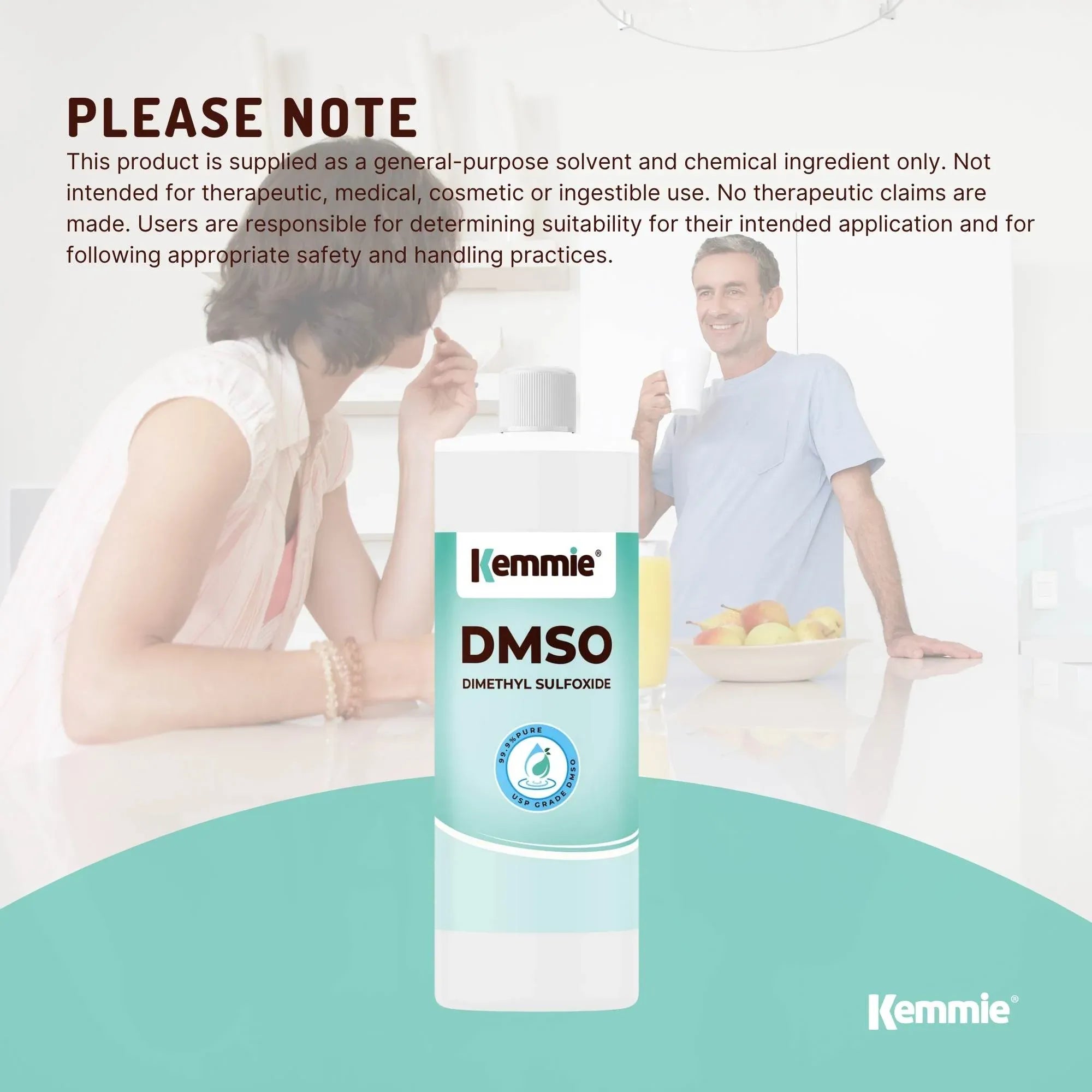Kemmie 1L DMSO Liquid 99.9% Pure - USP Grade Dimethyl Sulfoxide Solvent V238-SUPDZ-32168888402000