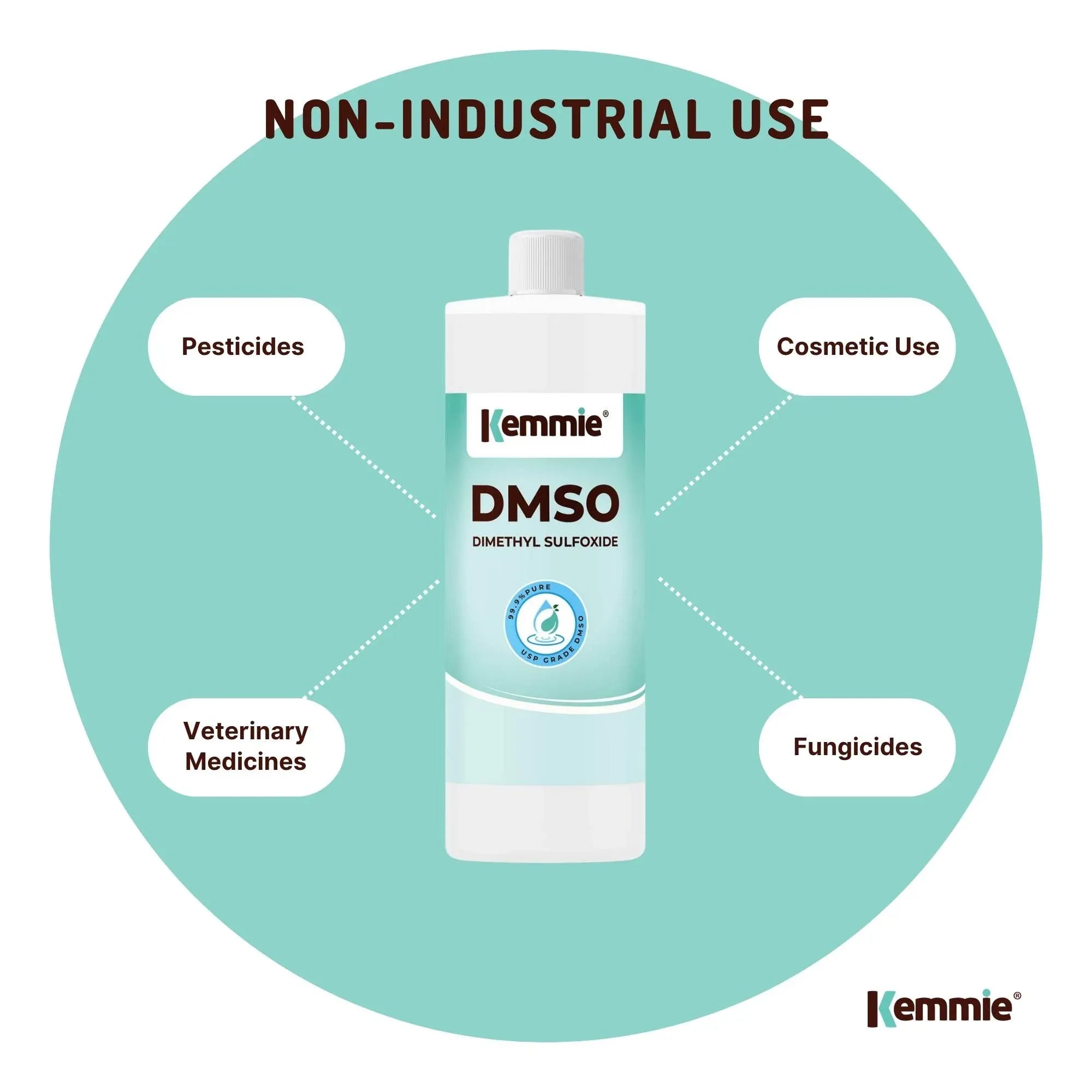 Kemmie 1L DMSO Liquid 99.9% Pure - USP Grade Dimethyl Sulfoxide Solvent V238-SUPDZ-32168888402000