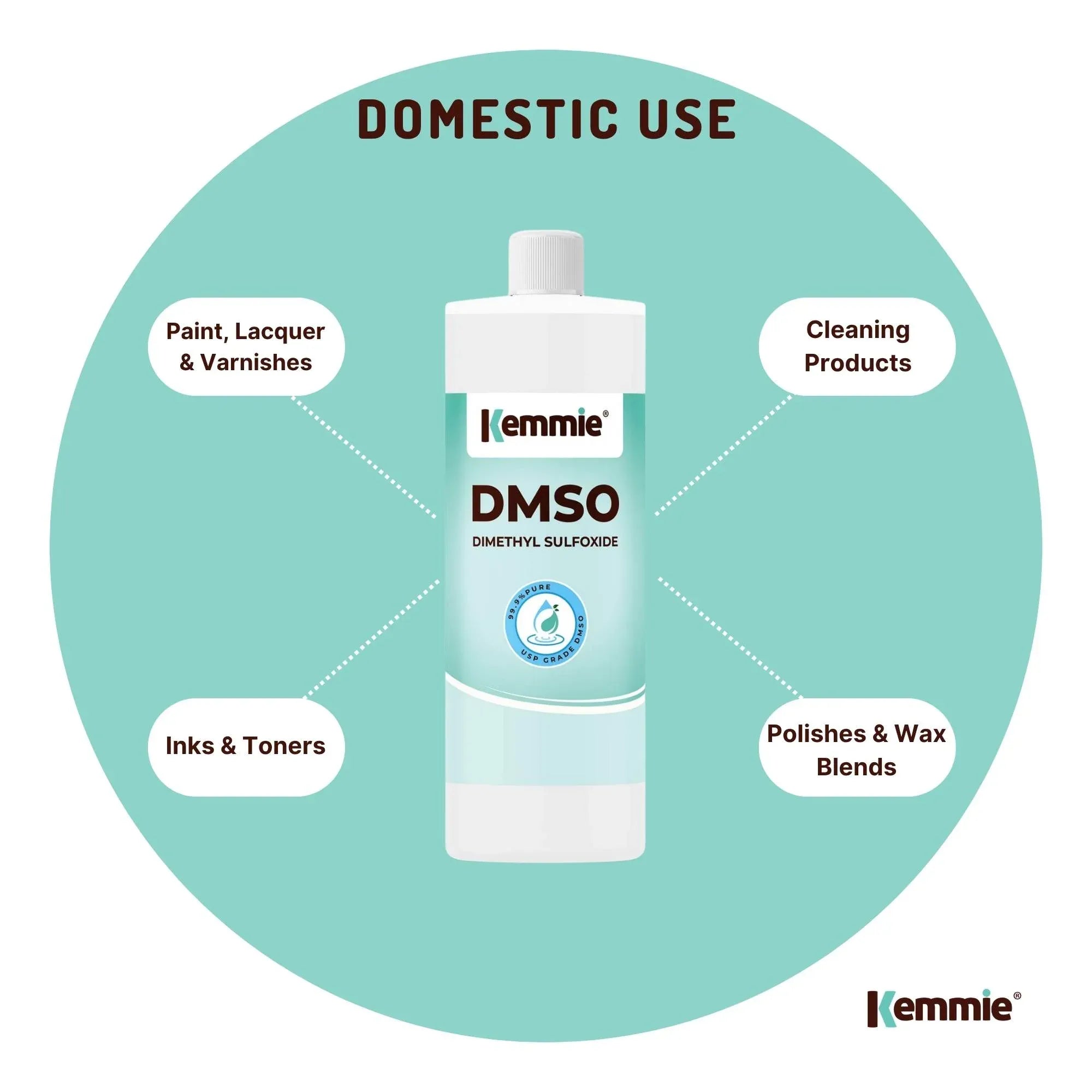 Kemmie 1L DMSO Liquid 99.9% Pure - USP Grade Dimethyl Sulfoxide Solvent V238-SUPDZ-32168888402000
