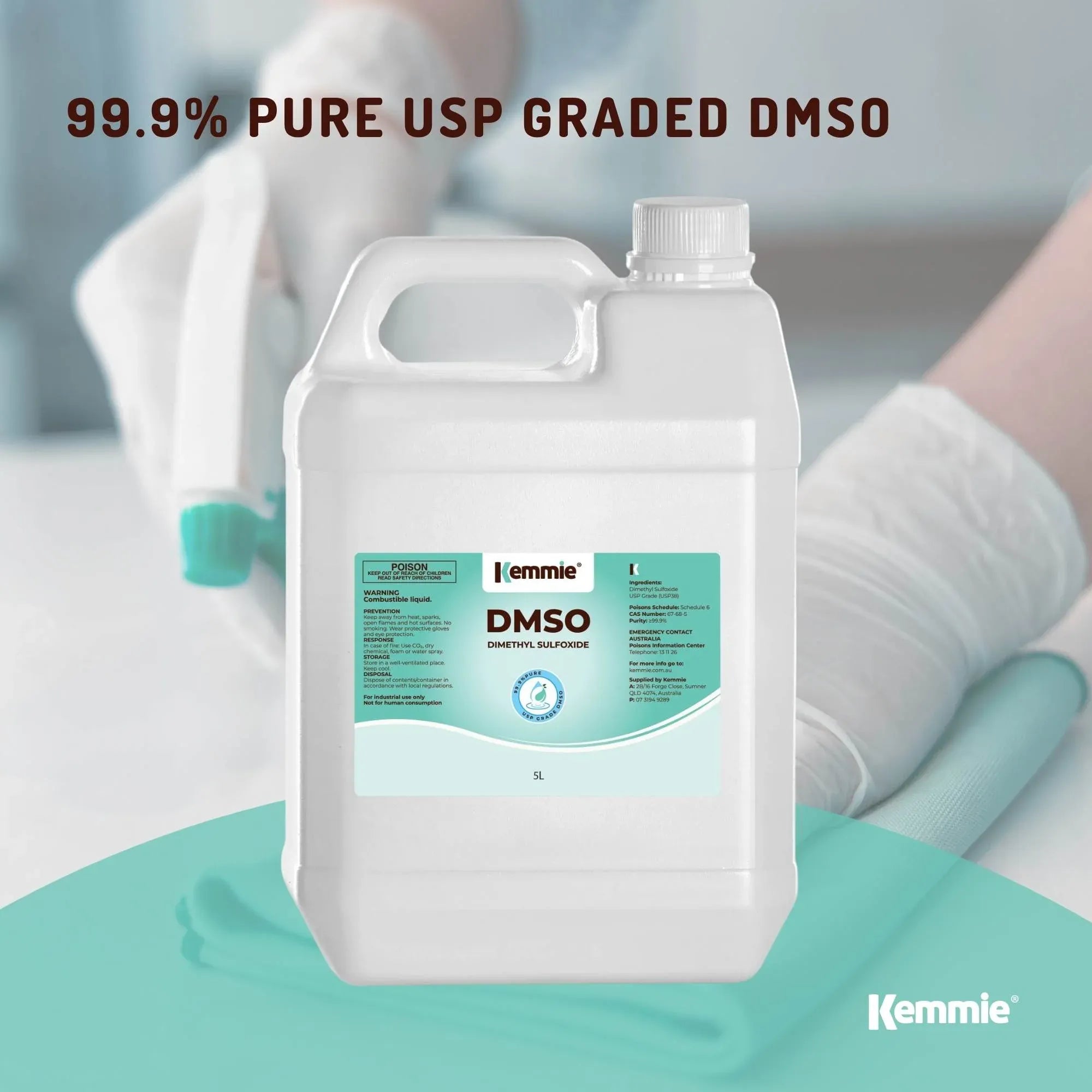 Kemmie 5L DMSO Liquid 99.9% Pure - USP Grade Dimethyl Sulfoxide Solvent Bulk V238-SUPDZ-32251701362768