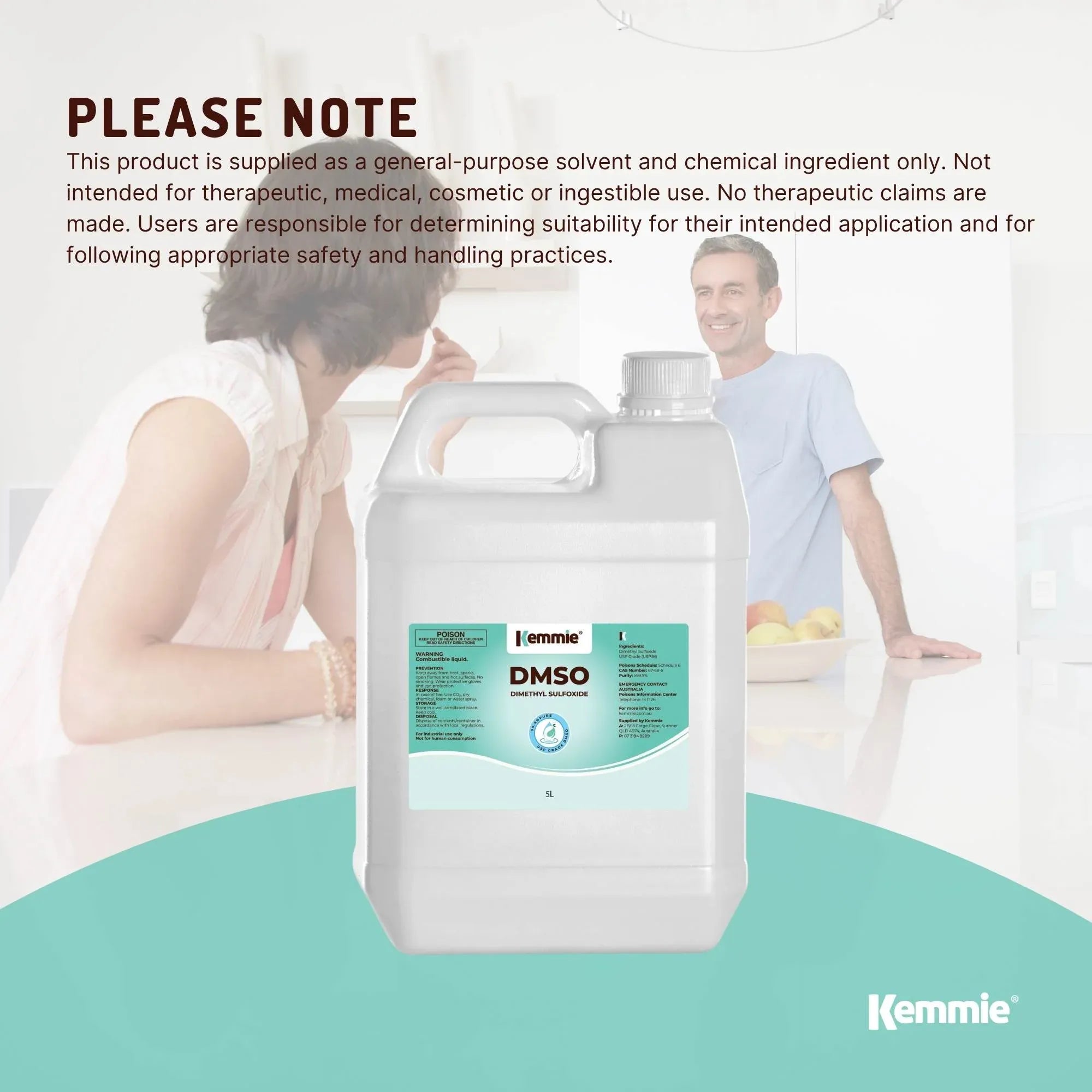 Kemmie 5L DMSO Liquid 99.9% Pure - USP Grade Dimethyl Sulfoxide Solvent Bulk V238-SUPDZ-32251701362768