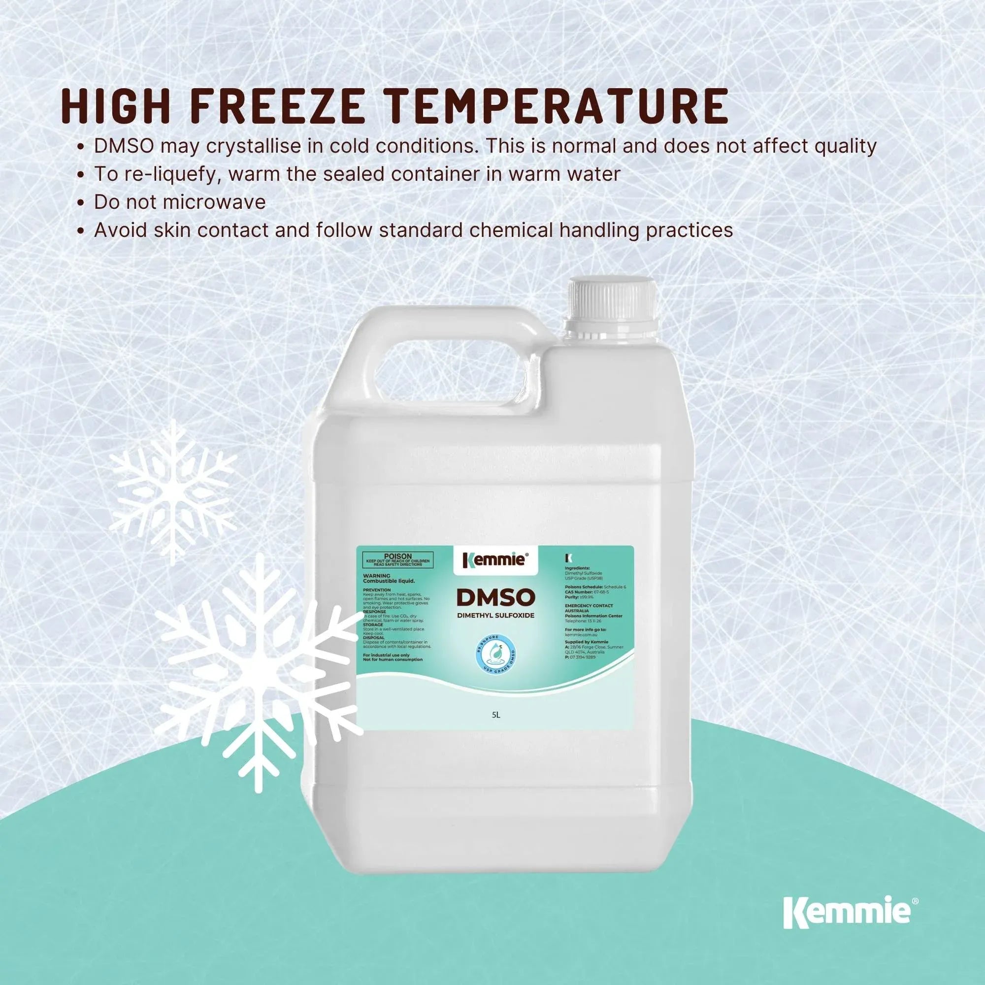 Kemmie 5L DMSO Liquid 99.9% Pure - USP Grade Dimethyl Sulfoxide Solvent Bulk V238-SUPDZ-32251701362768